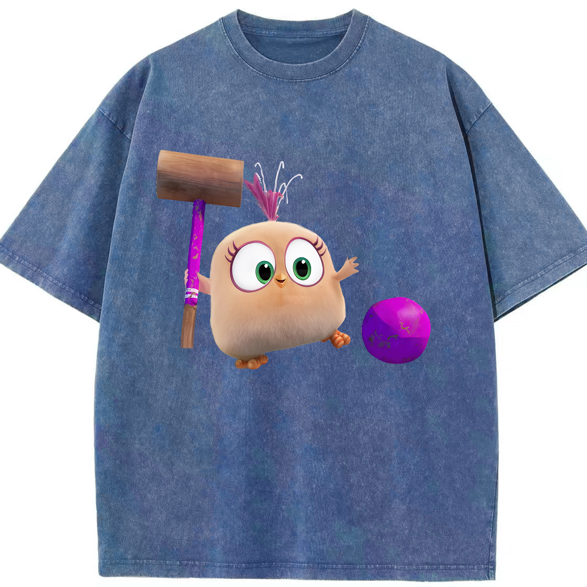 （画像用） Angry Birds アングリーバード 綿100% ヴィンテージ風 半袖Tシャツ（フロントプリント）