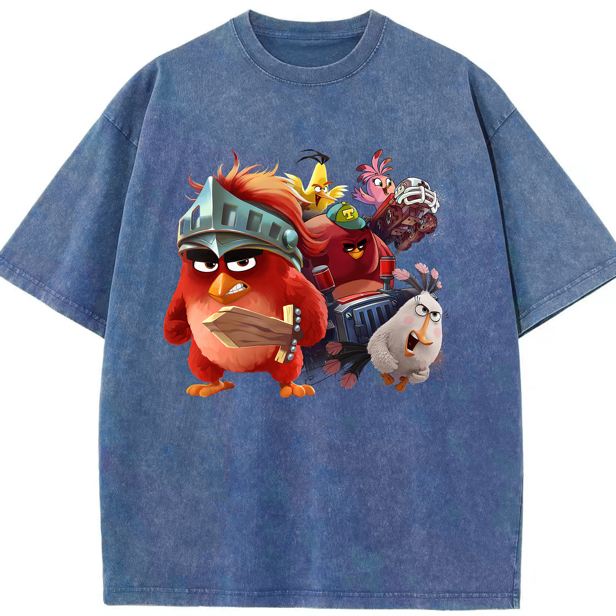 （画像用） Angry Birds アングリーバード 綿100% ヴィンテージ風 半袖Tシャツ（フロントプリント）