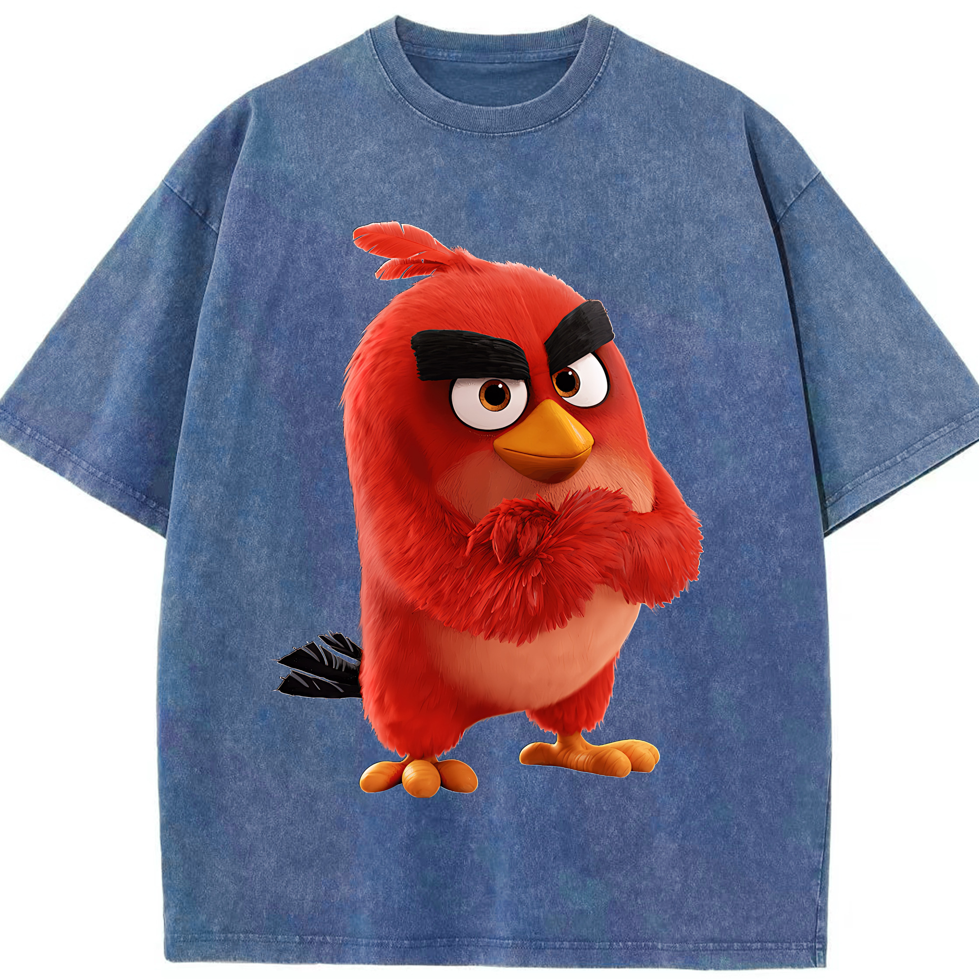（画像用） Angry Birds アングリーバード 綿100% ヴィンテージ風 半袖Tシャツ（フロントプリント）