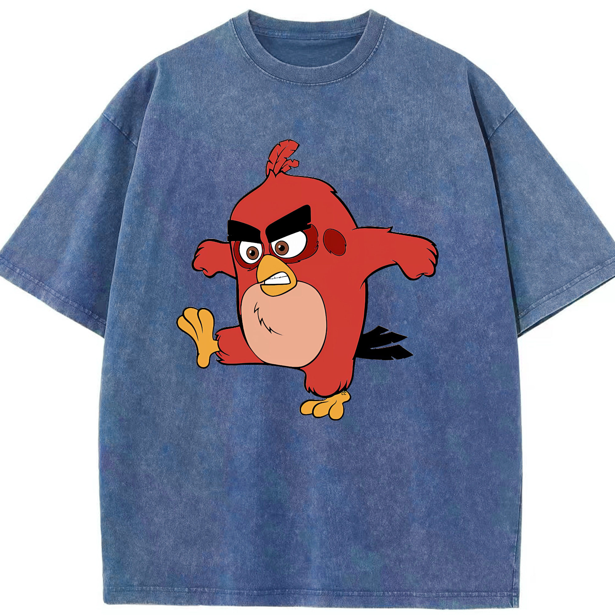 （画像用） Angry Birds アングリーバード 綿100% ヴィンテージ風 半袖Tシャツ（フロントプリント）