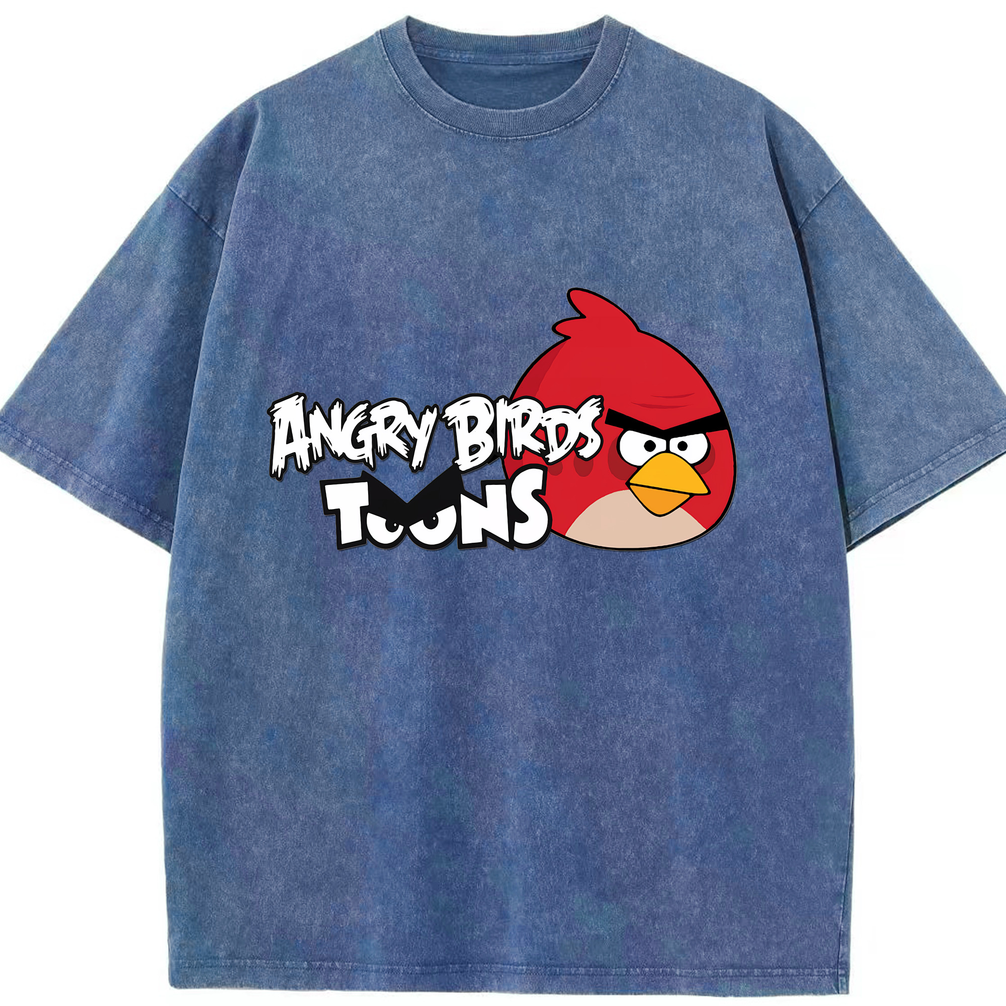 （画像用） Angry Birds アングリーバード 綿100% ヴィンテージ風 半袖Tシャツ（フロントプリント）