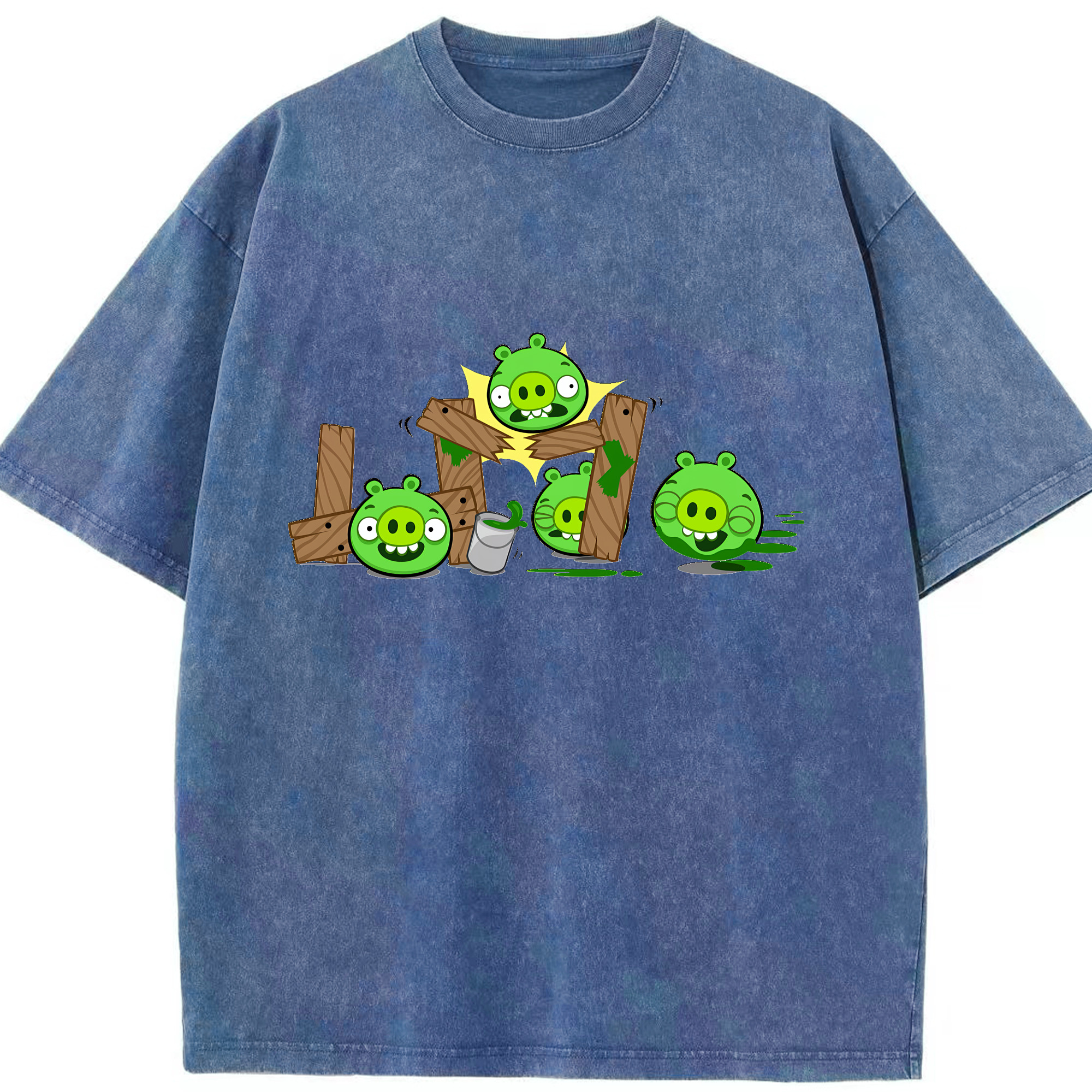 （画像用） Angry Birds アングリーバード 綿100% ヴィンテージ風 半袖Tシャツ（フロントプリント）
