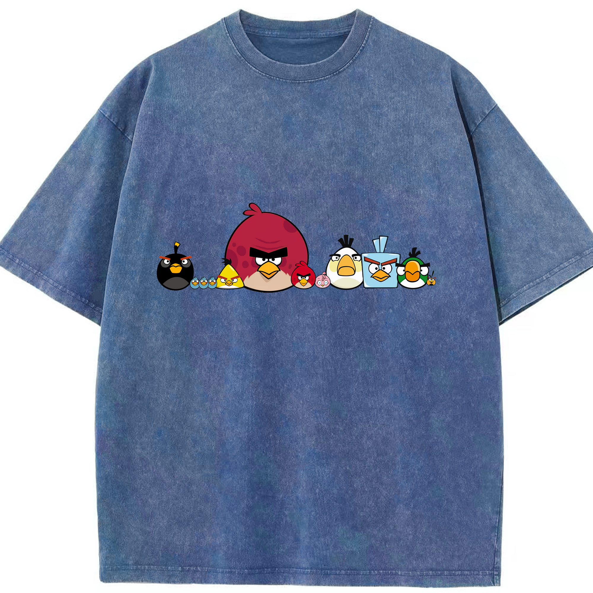 （画像用） Angry Birds アングリーバード 綿100% ヴィンテージ風 半袖Tシャツ（フロントプリント）