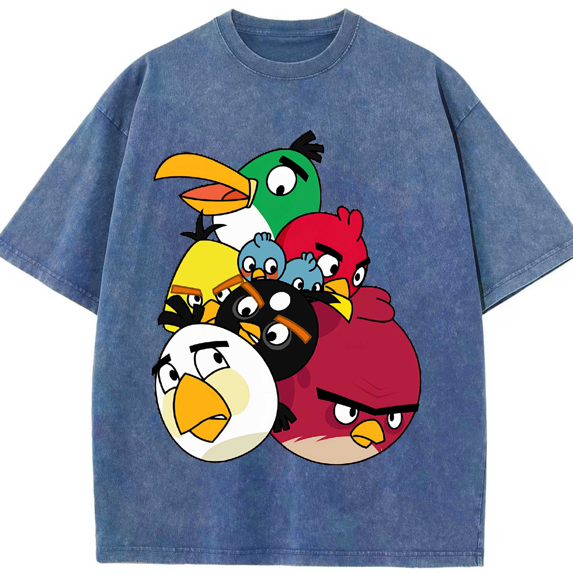 （画像用） Angry Birds アングリーバード 綿100% ヴィンテージ風 半袖Tシャツ（フロントプリント）