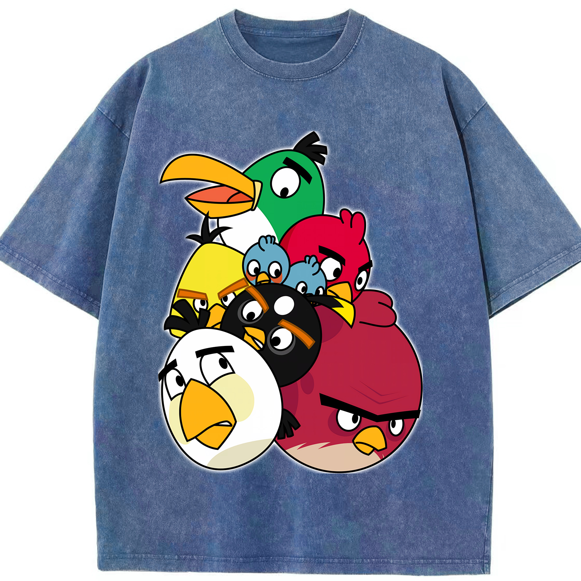 （画像用） Angry Birds アングリーバード 綿100% ヴィンテージ風 半袖Tシャツ（フロントプリント）