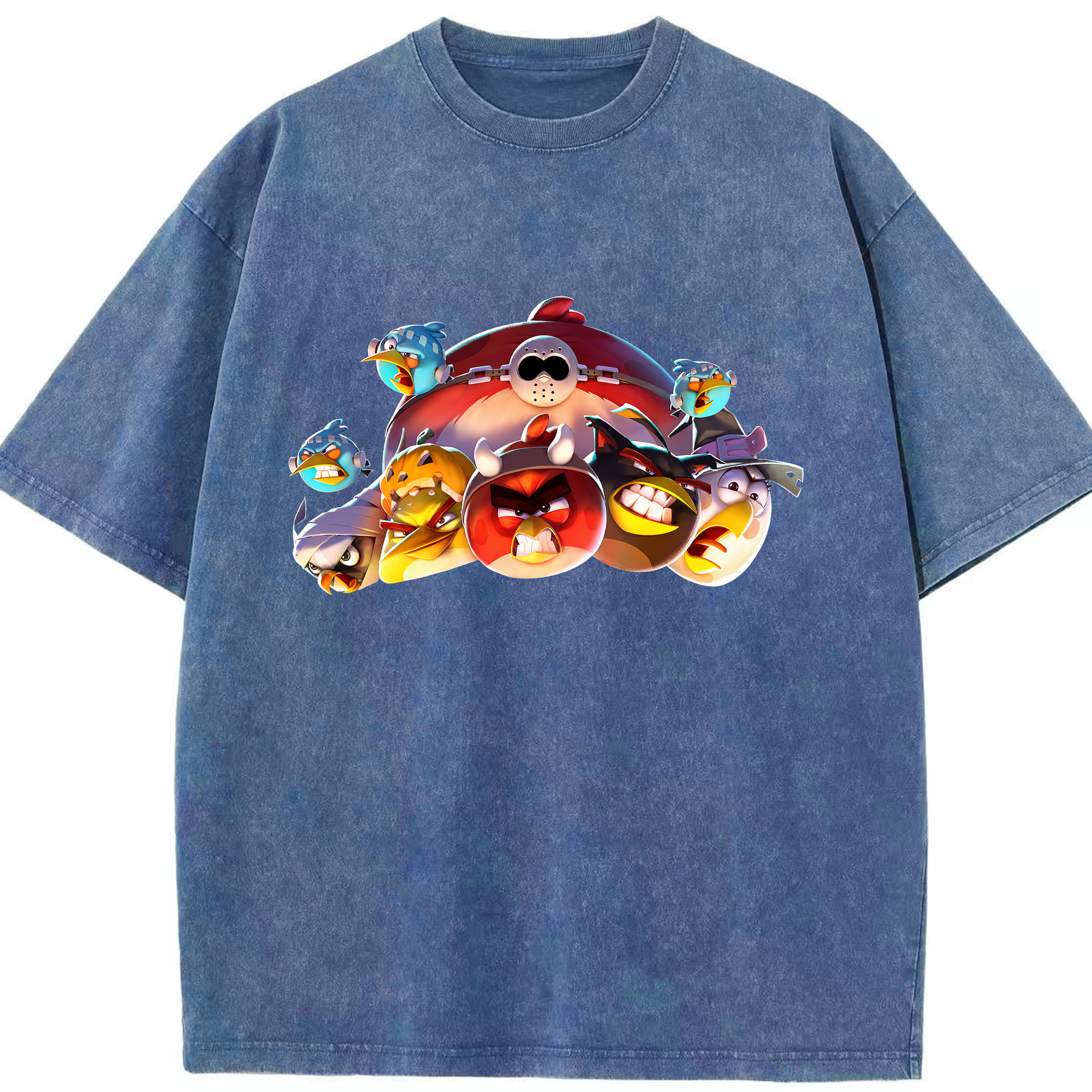 （画像用） Angry Birds アングリーバード 綿100% ヴィンテージ風 半袖Tシャツ（フロントプリント）