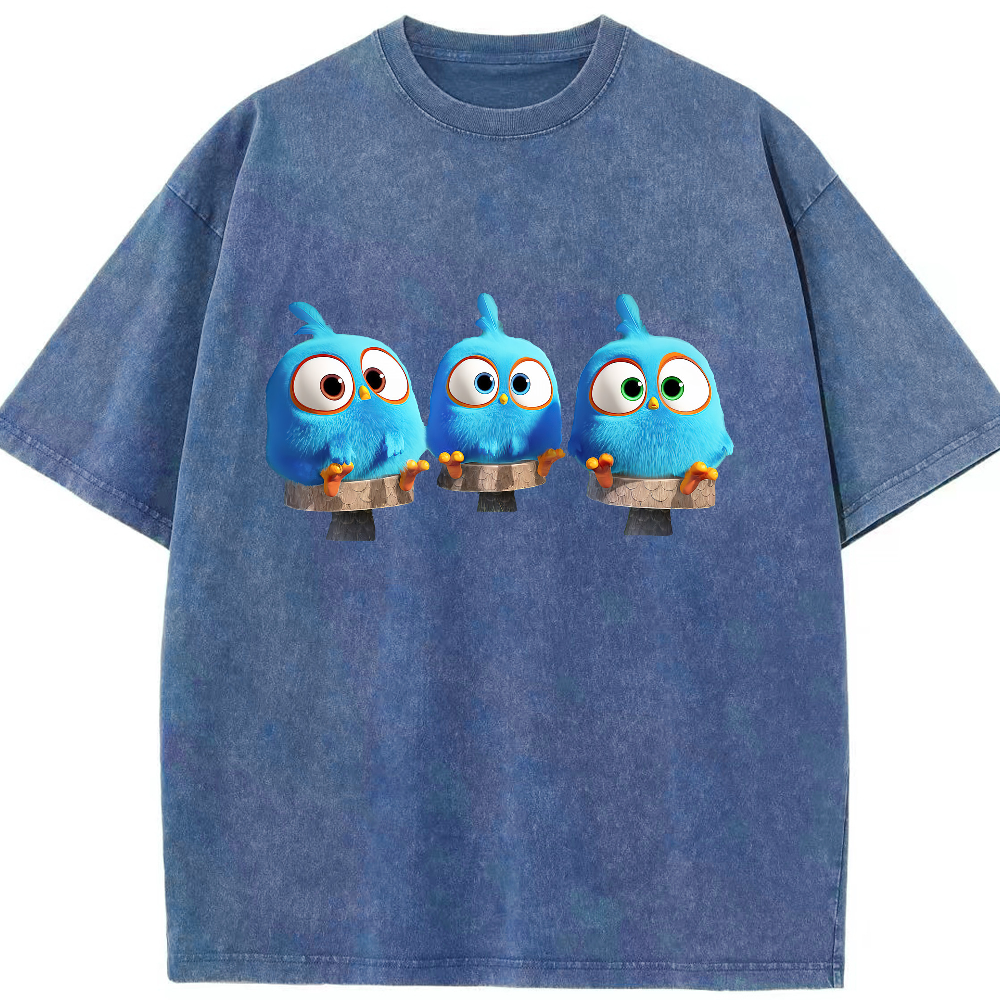 （画像用） Angry Birds アングリーバード 綿100% ヴィンテージ風 半袖Tシャツ（フロントプリント）