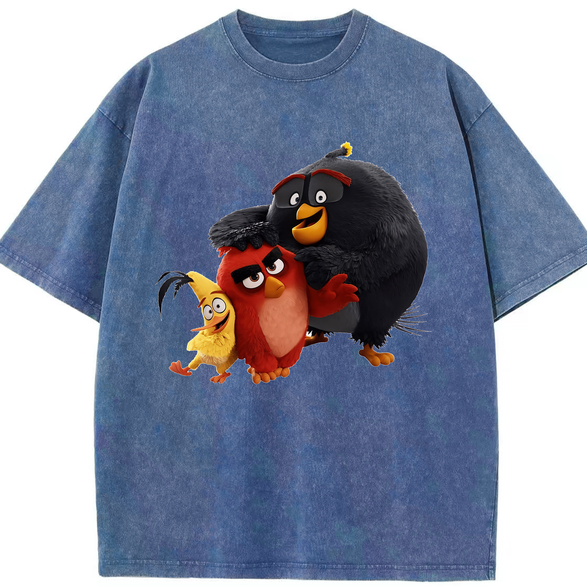 （画像用） Angry Birds アングリーバード 綿100% ヴィンテージ風 半袖Tシャツ（フロントプリント）