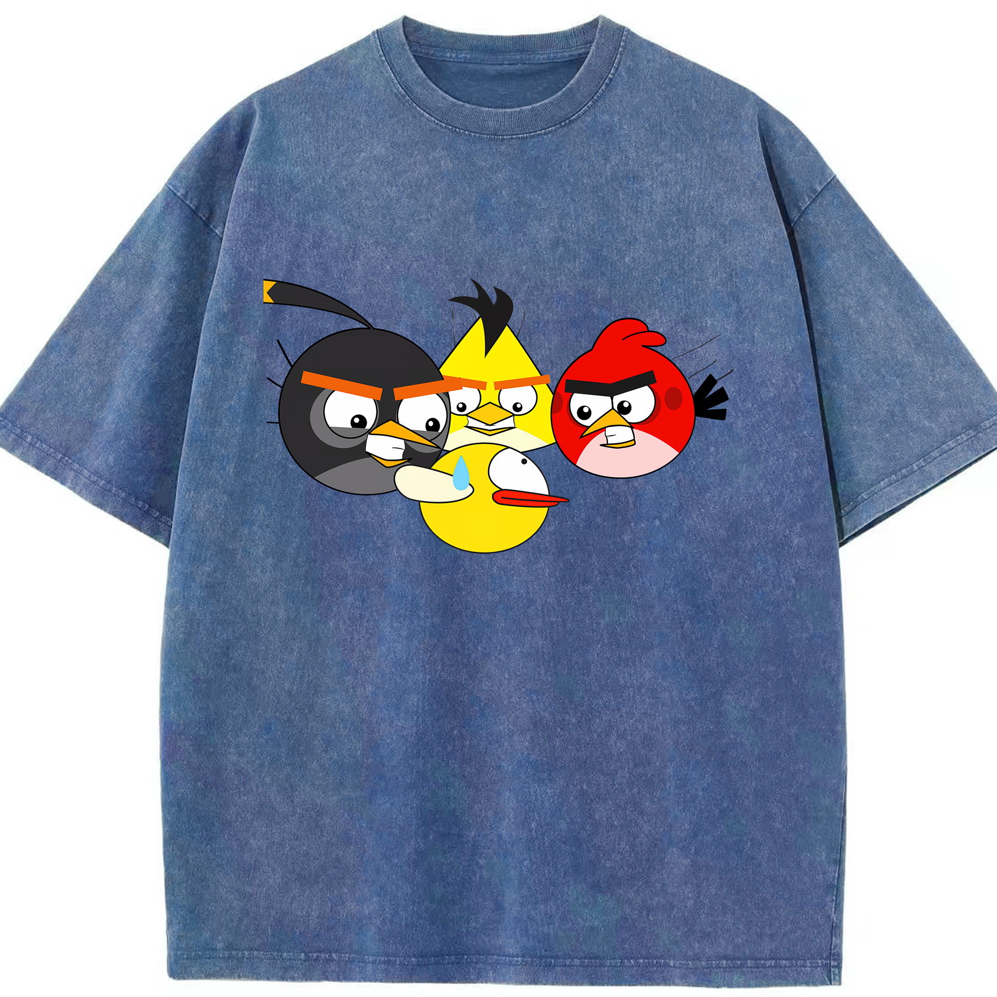 （画像用） Angry Birds アングリーバード 綿100% ヴィンテージ風 半袖Tシャツ（フロントプリント）