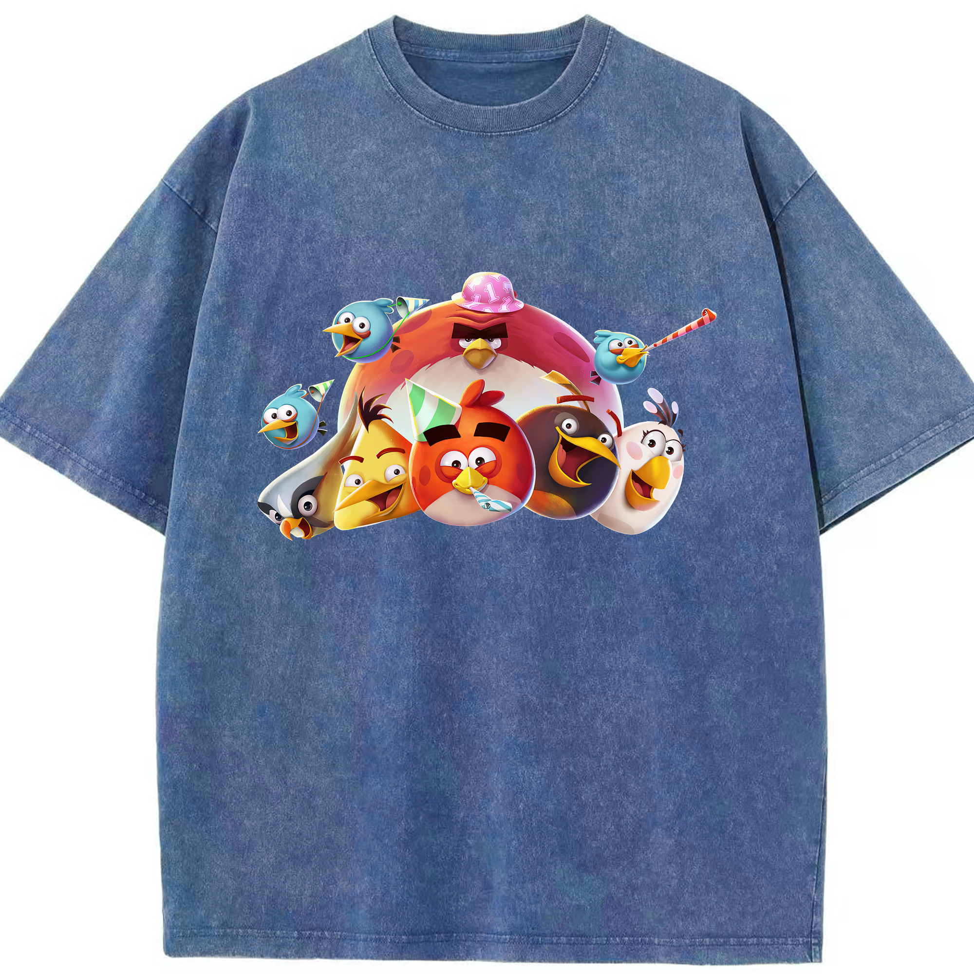 （画像用） Angry Birds アングリーバード 綿100% ヴィンテージ風 半袖Tシャツ（フロントプリント）
