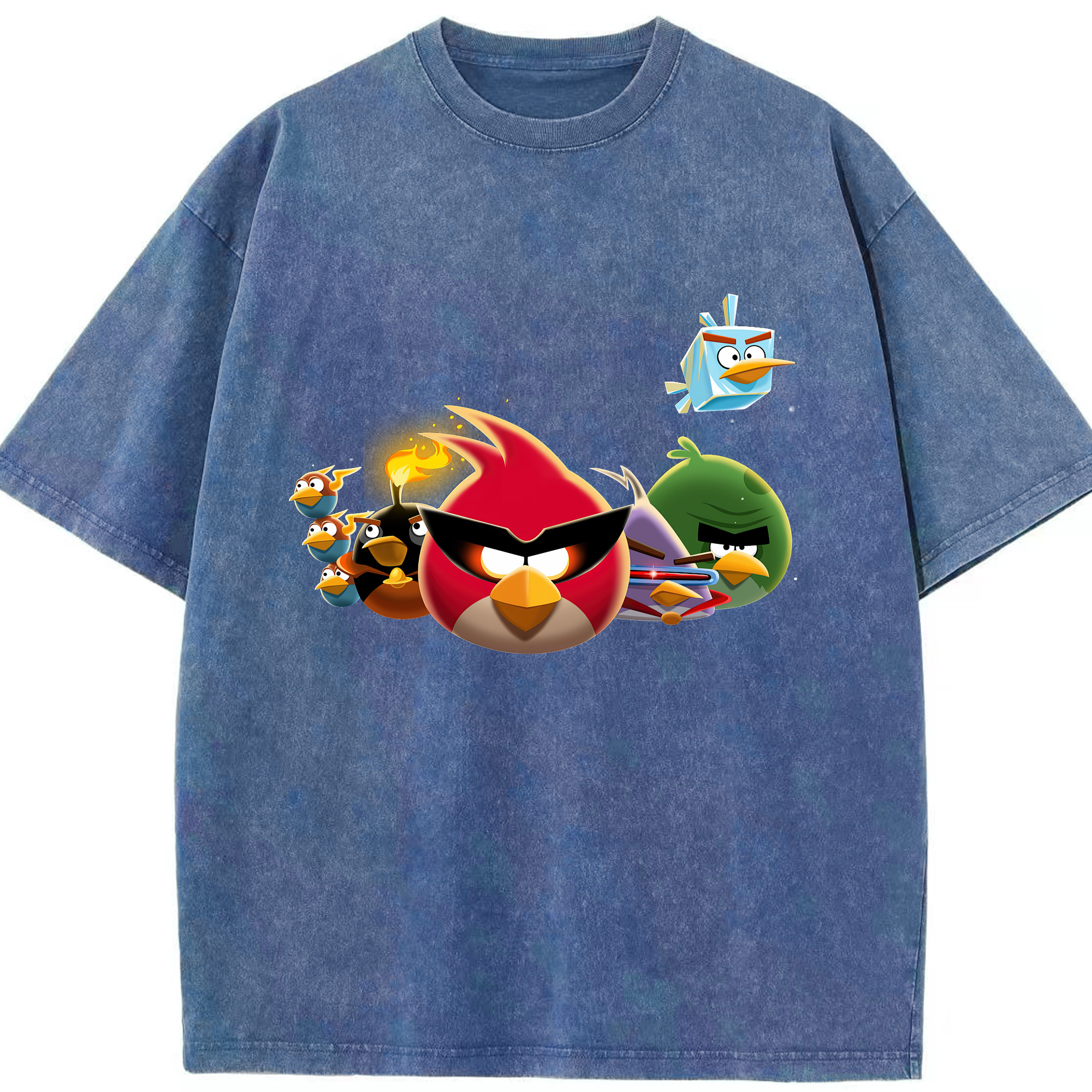 （画像用） Angry Birds アングリーバード 綿100% ヴィンテージ風 半袖Tシャツ（フロントプリント）