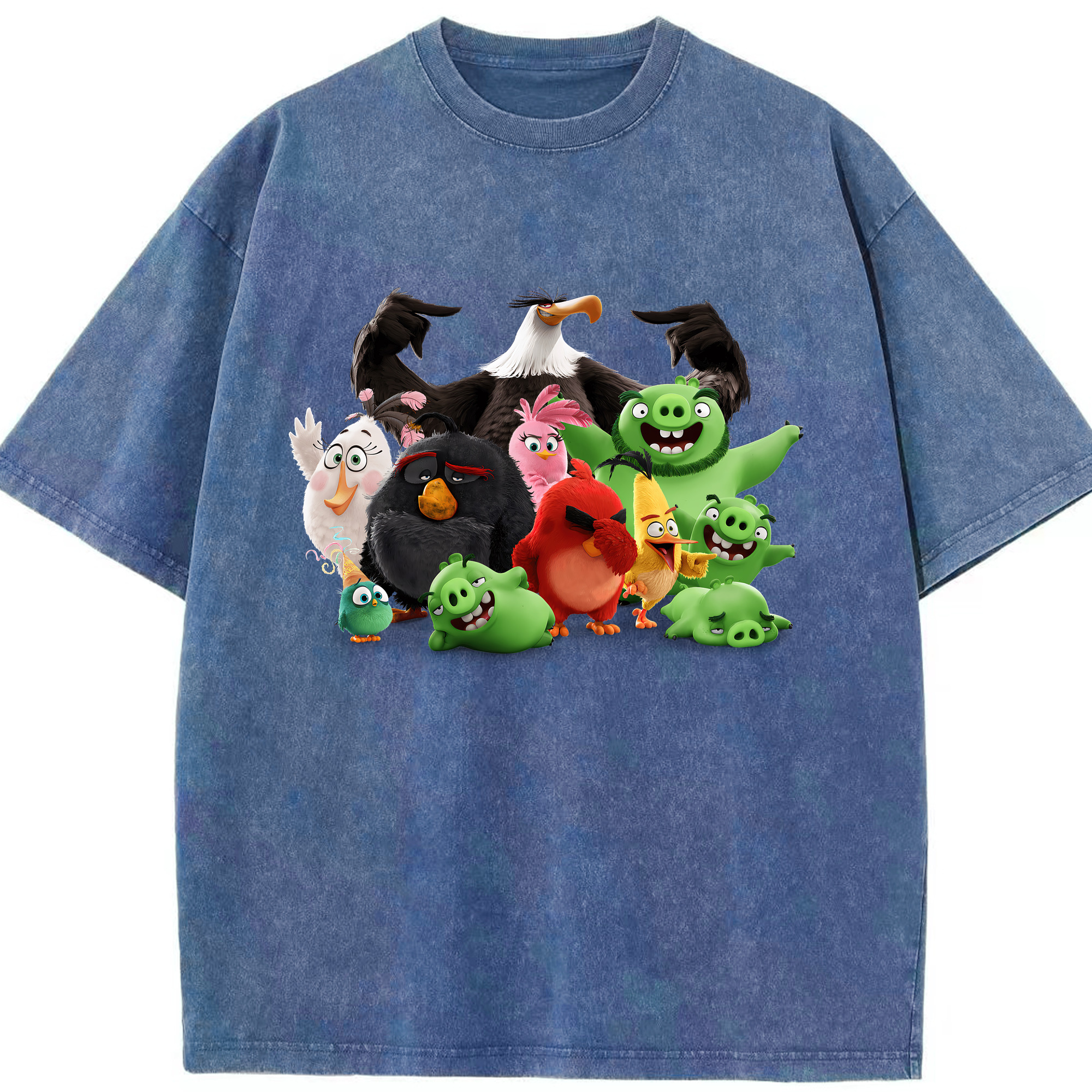 （画像用） Angry Birds アングリーバード 綿100% ヴィンテージ風 半袖Tシャツ（フロントプリント）