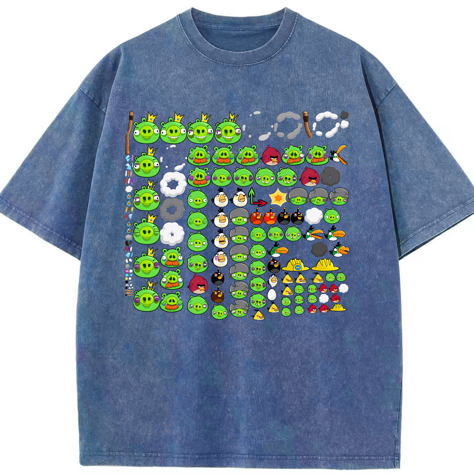 （画像用） Angry Birds アングリーバード 綿100% ヴィンテージ風 半袖Tシャツ（フロントプリント）