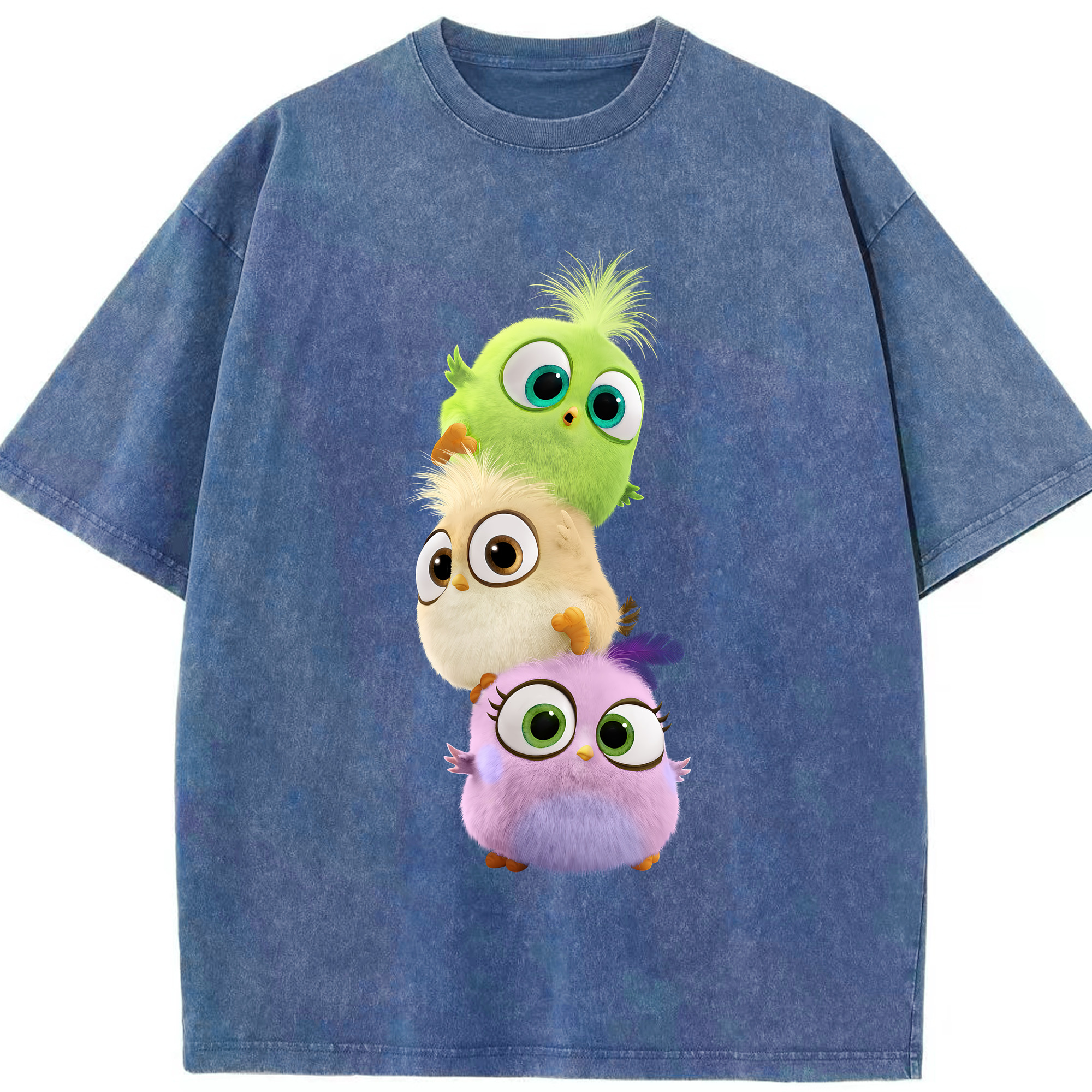 （画像用） Angry Birds アングリーバード 綿100% ヴィンテージ風 半袖Tシャツ（フロントプリント）