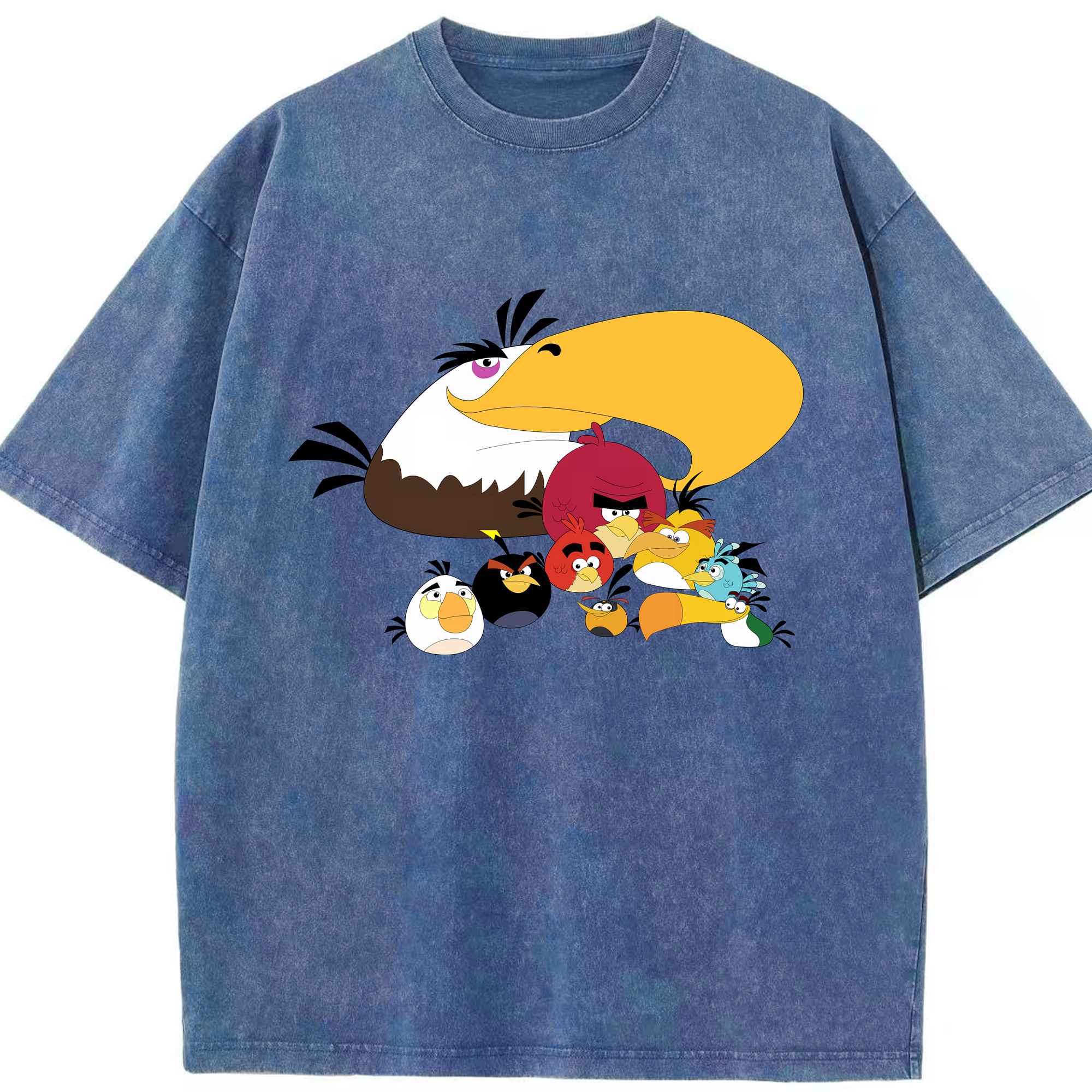 （画像用） Angry Birds アングリーバード 綿100% ヴィンテージ風 半袖Tシャツ（フロントプリント）