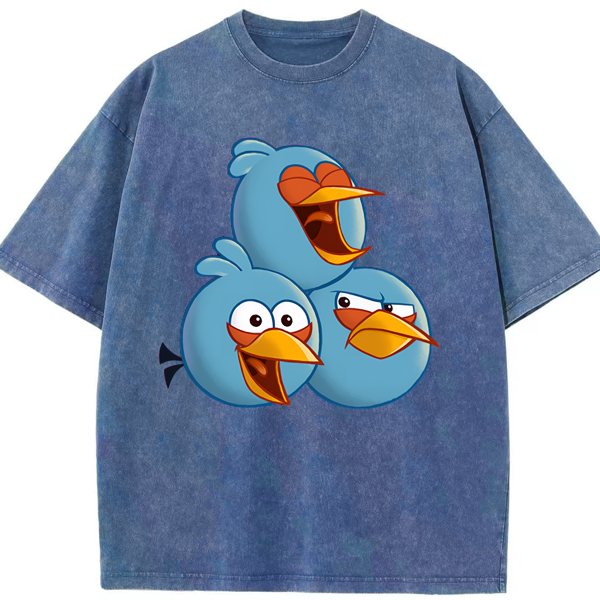 （画像用） Angry Birds アングリーバード 綿100% ヴィンテージ風 半袖Tシャツ（フロントプリント）