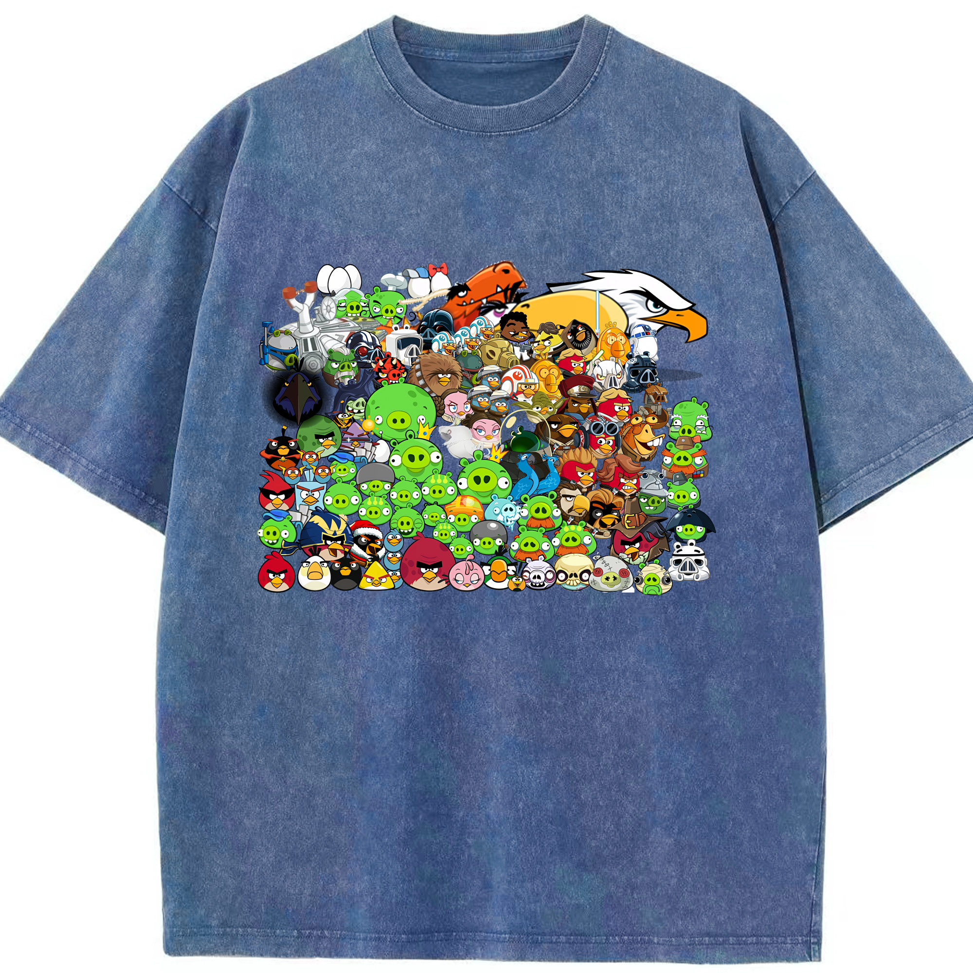 （画像用） Angry Birds アングリーバード 綿100% ヴィンテージ風 半袖Tシャツ（フロントプリント）
