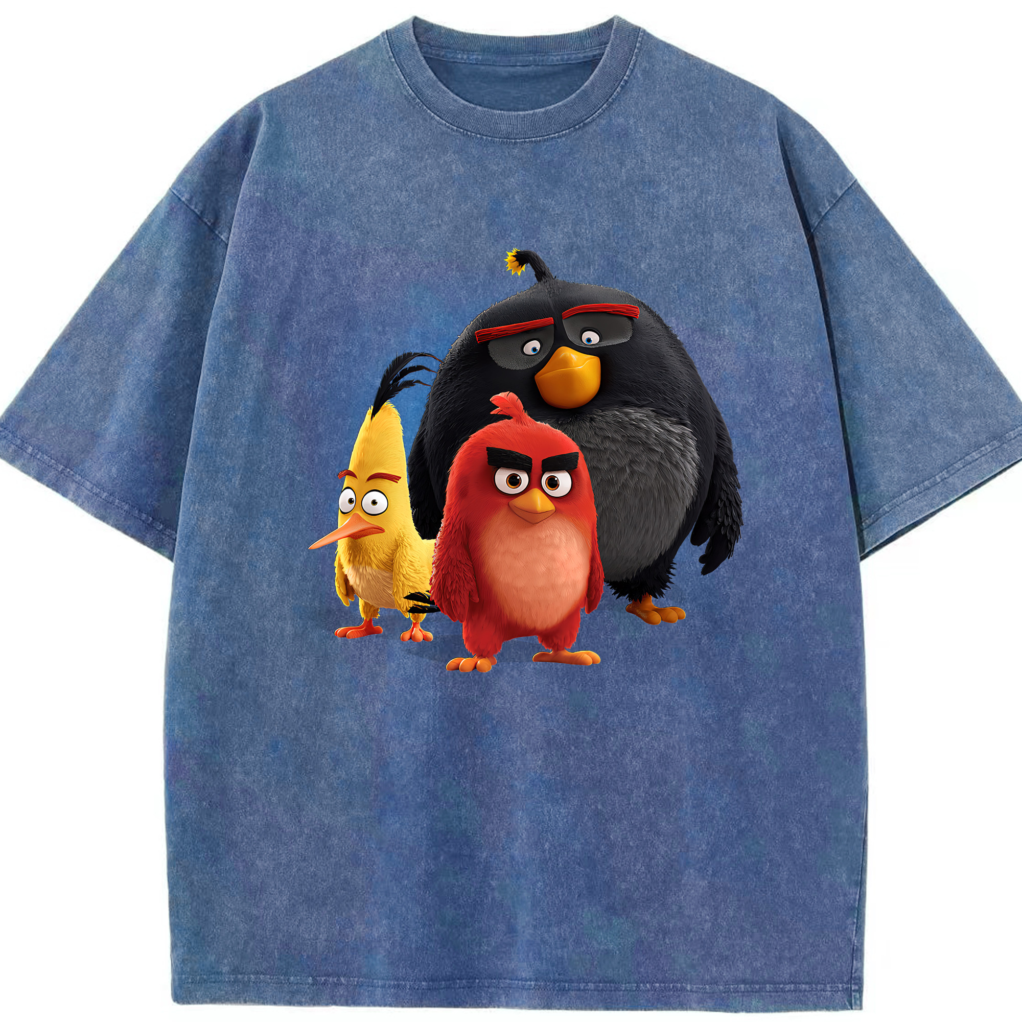 （画像用） Angry Birds アングリーバード 綿100% ヴィンテージ風 半袖Tシャツ（フロントプリント）