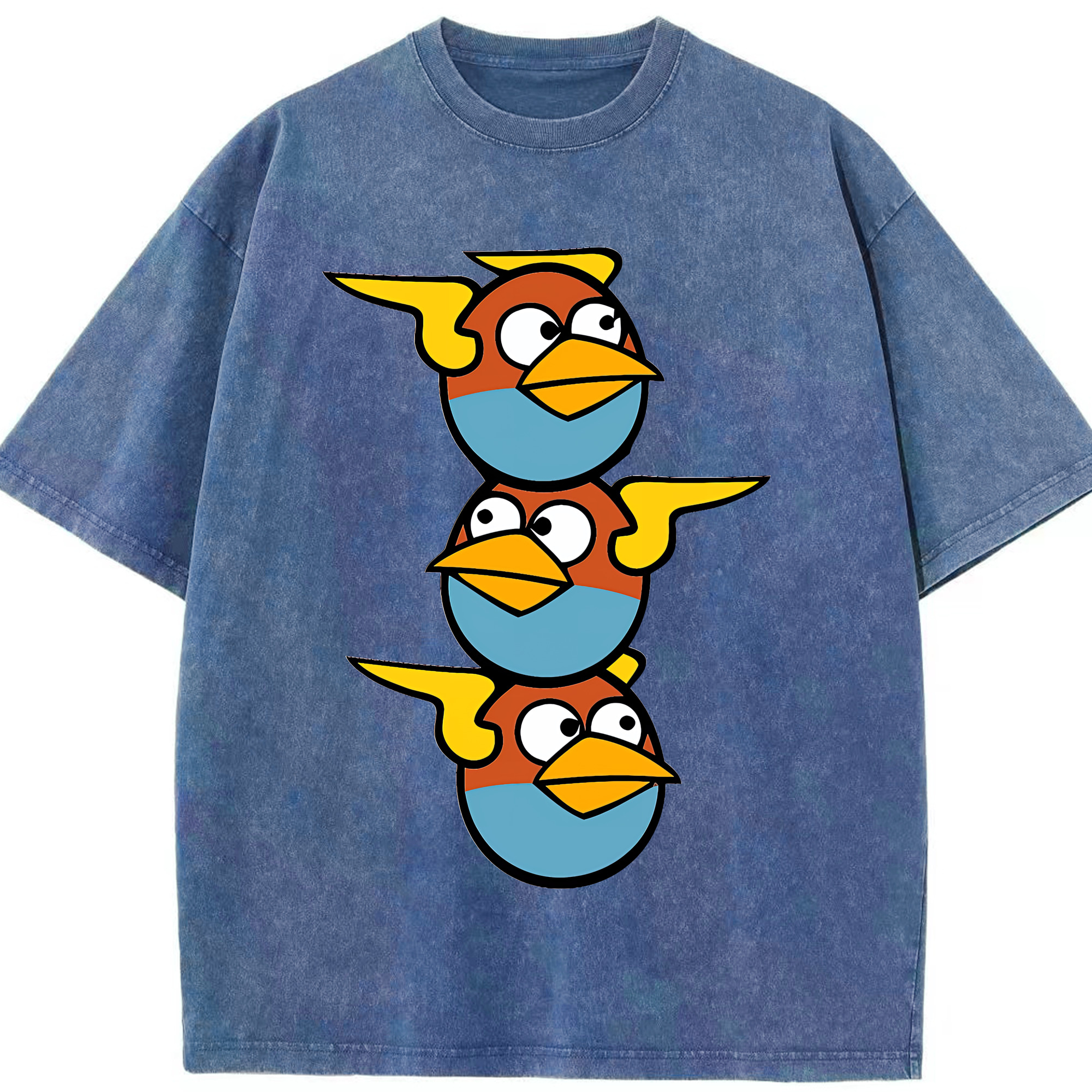 （画像用） Angry Birds アングリーバード 綿100% ヴィンテージ風 半袖Tシャツ（フロントプリント）
