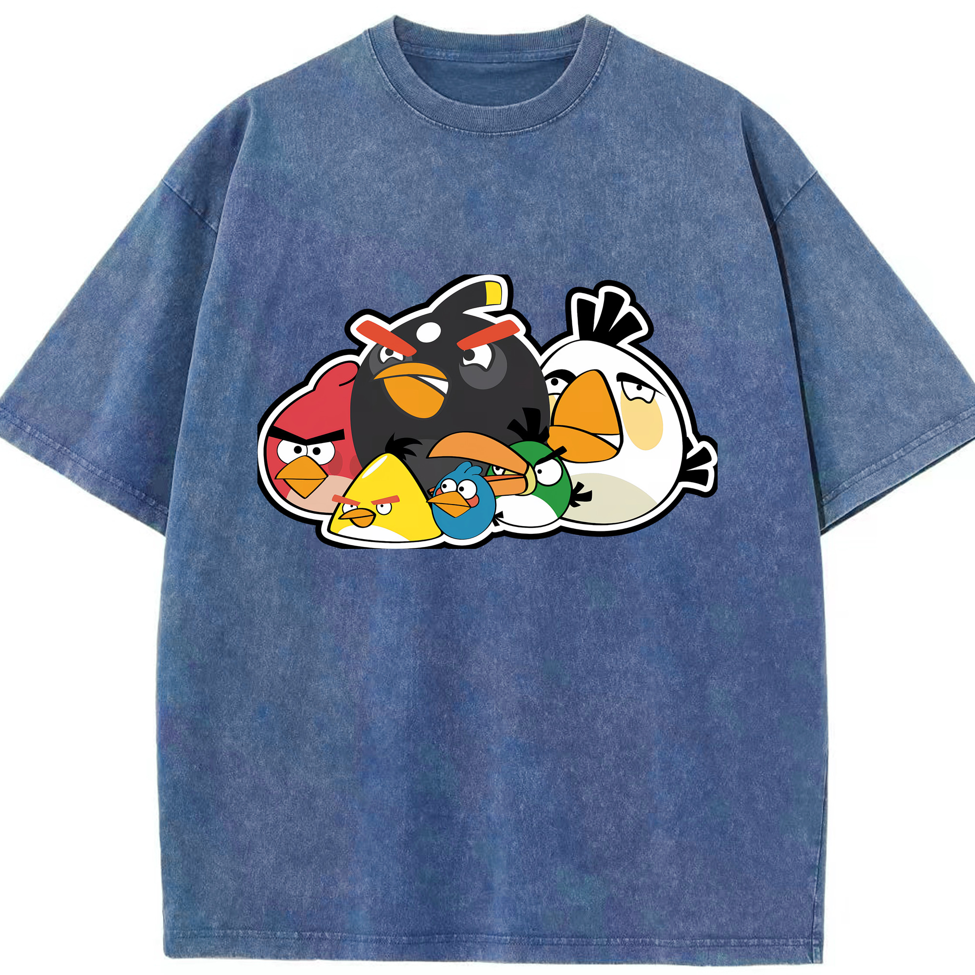 （画像用） Angry Birds アングリーバード 綿100% ヴィンテージ風 半袖Tシャツ（フロントプリント）