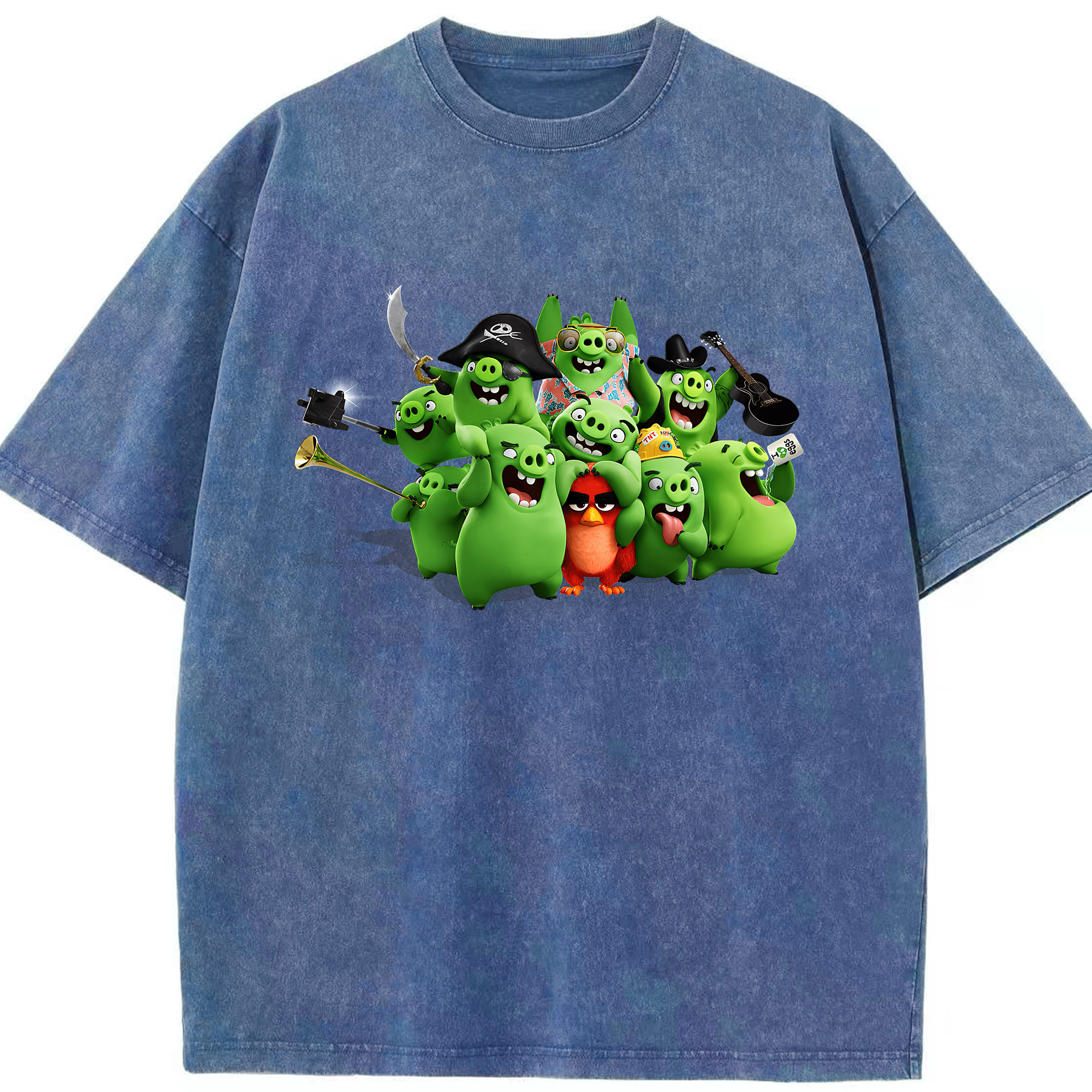 （画像用） Angry Birds アングリーバード 綿100% ヴィンテージ風 半袖Tシャツ（フロントプリント）