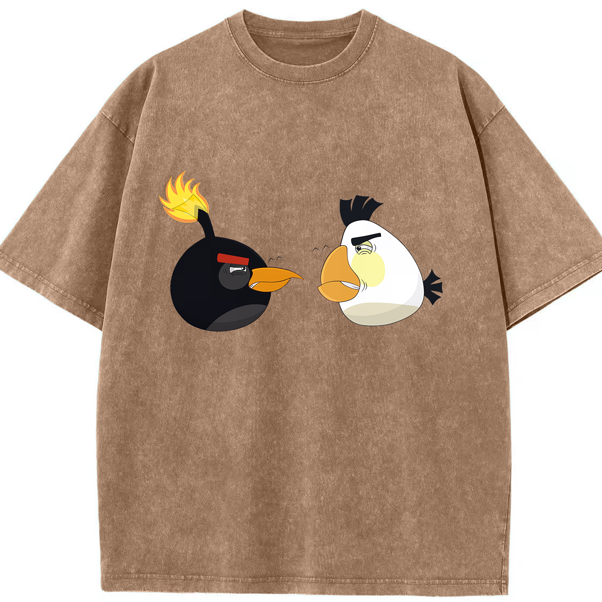 （画像用） Angry Birds アングリーバード 綿100% ヴィンテージ風 半袖Tシャツ（フロントプリント）