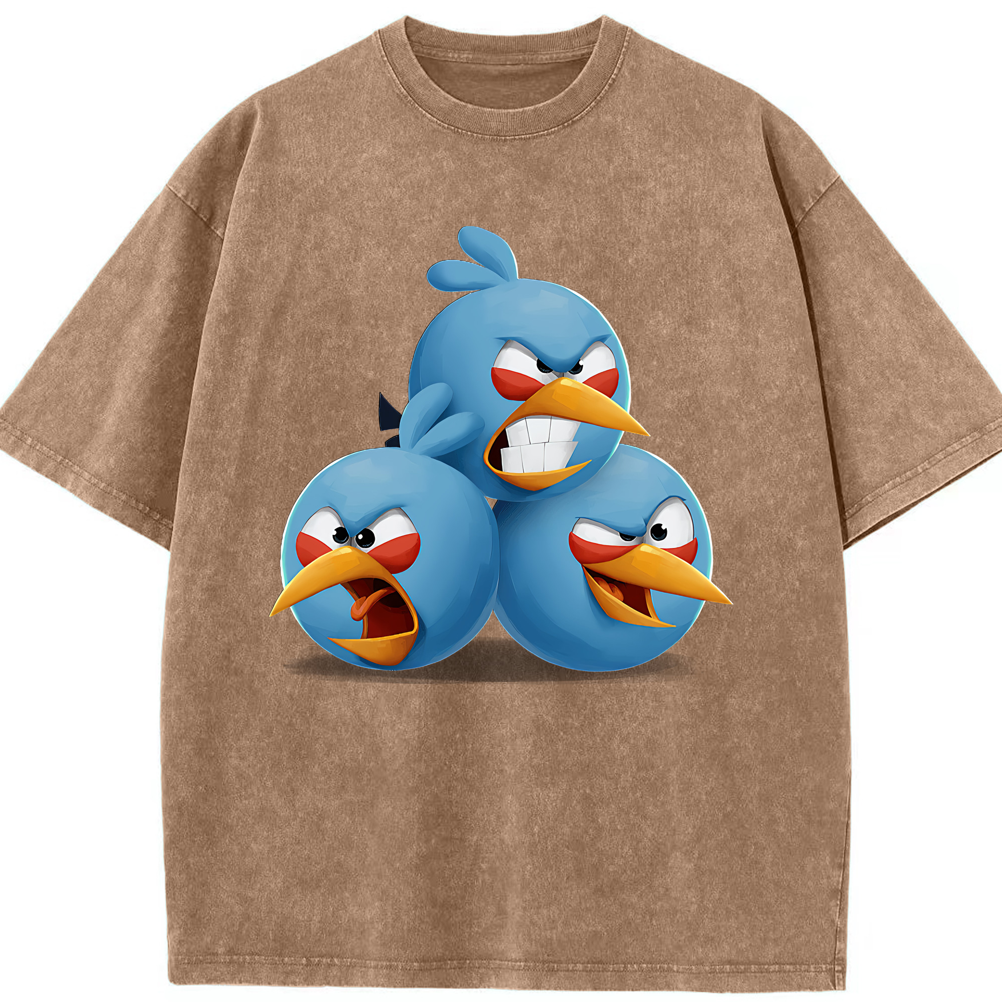 （画像用） Angry Birds アングリーバード 綿100% ヴィンテージ風 半袖Tシャツ（フロントプリント）