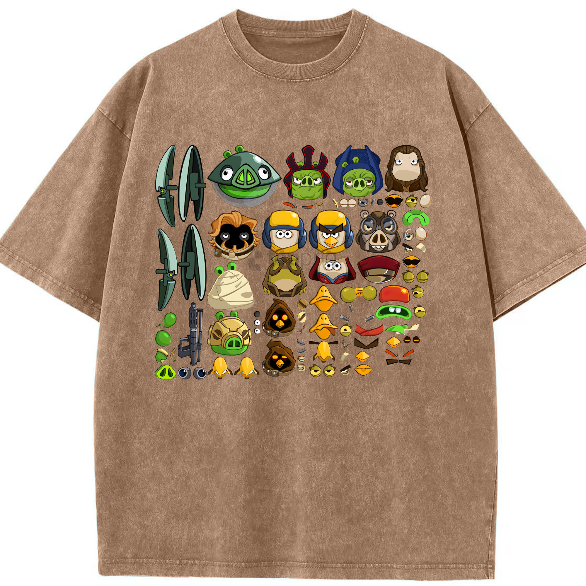 （画像用） Angry Birds アングリーバード 綿100% ヴィンテージ風 半袖Tシャツ（フロントプリント）