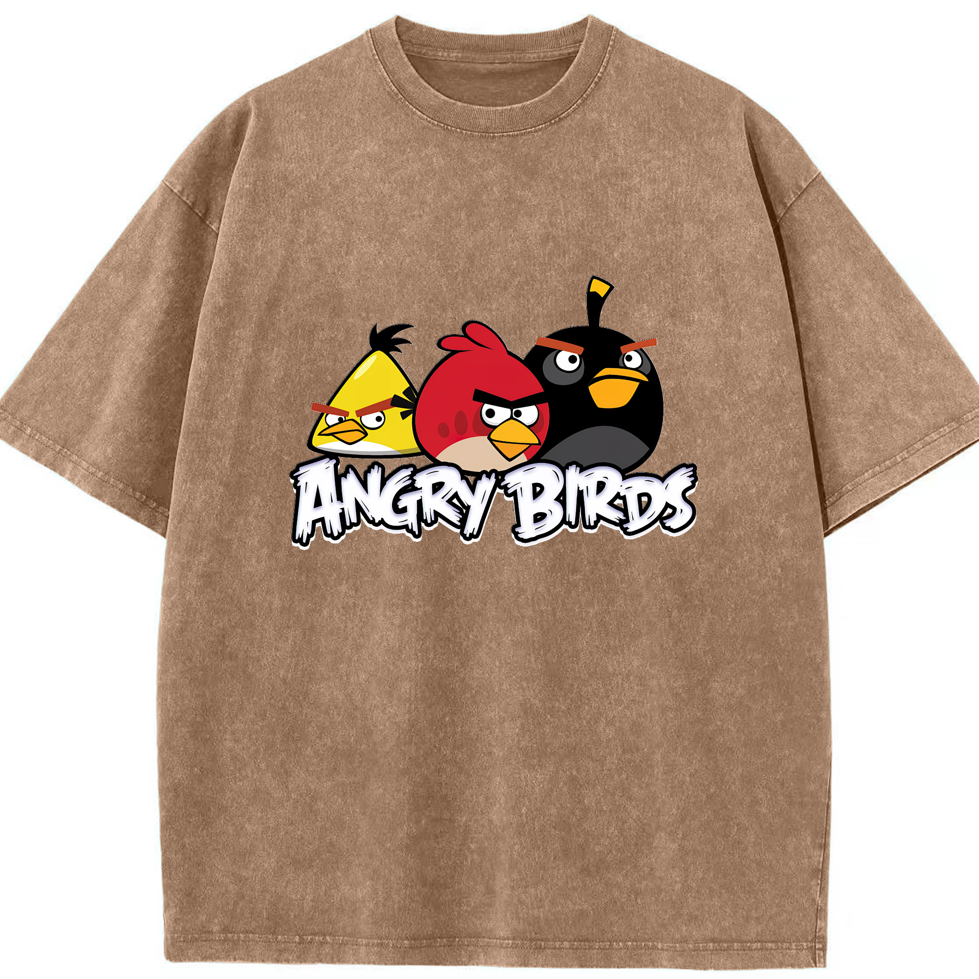 （画像用） Angry Birds アングリーバード 綿100% ヴィンテージ風 半袖Tシャツ（フロントプリント）