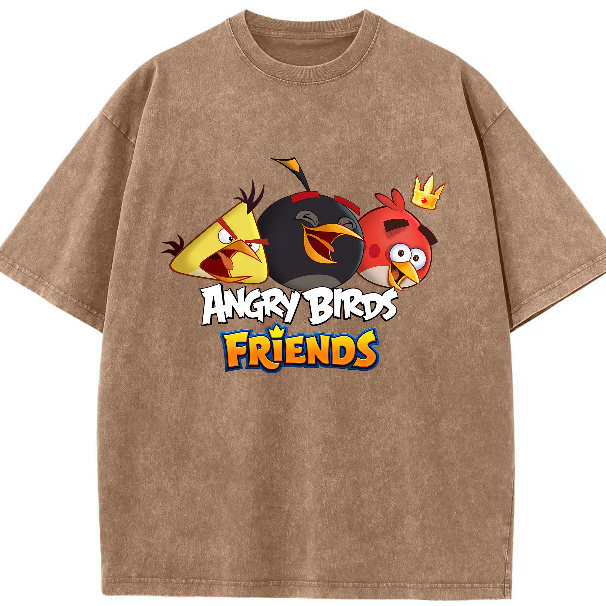 （画像用） Angry Birds アングリーバード 綿100% ヴィンテージ風 半袖Tシャツ（フロントプリント）