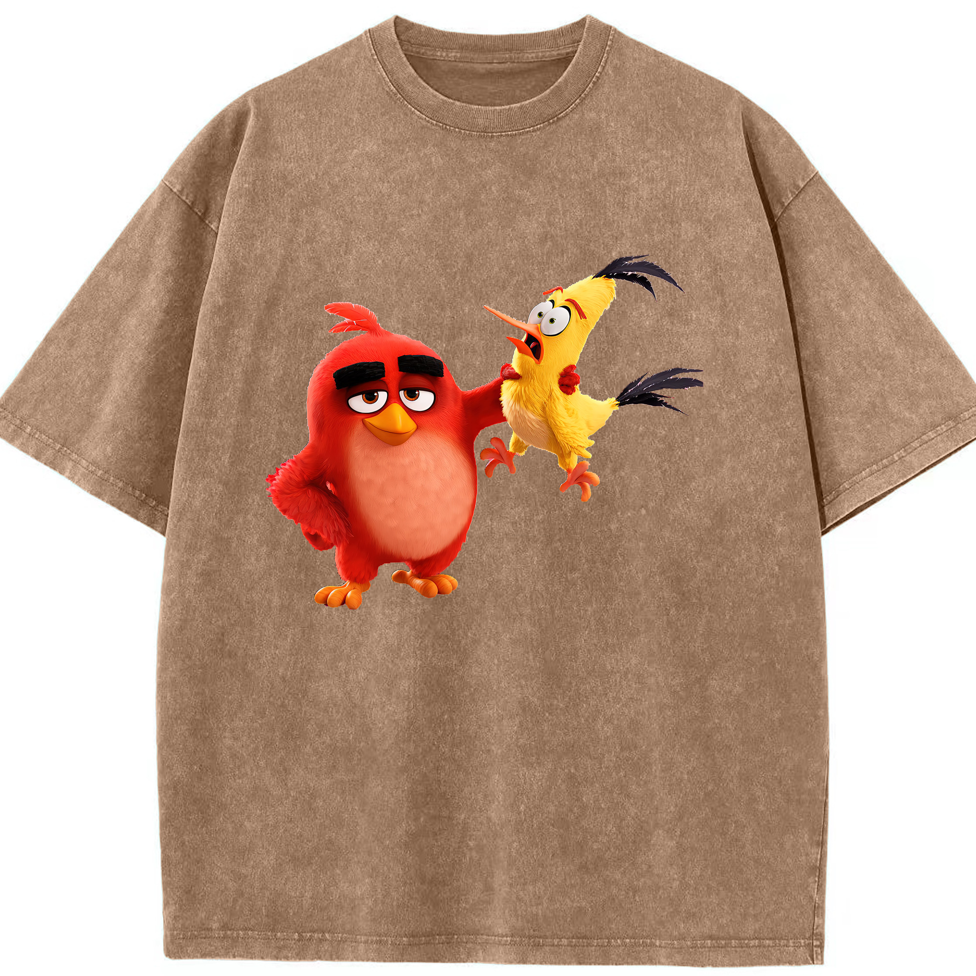 （画像用） Angry Birds アングリーバード 綿100% ヴィンテージ風 半袖Tシャツ（フロントプリント）