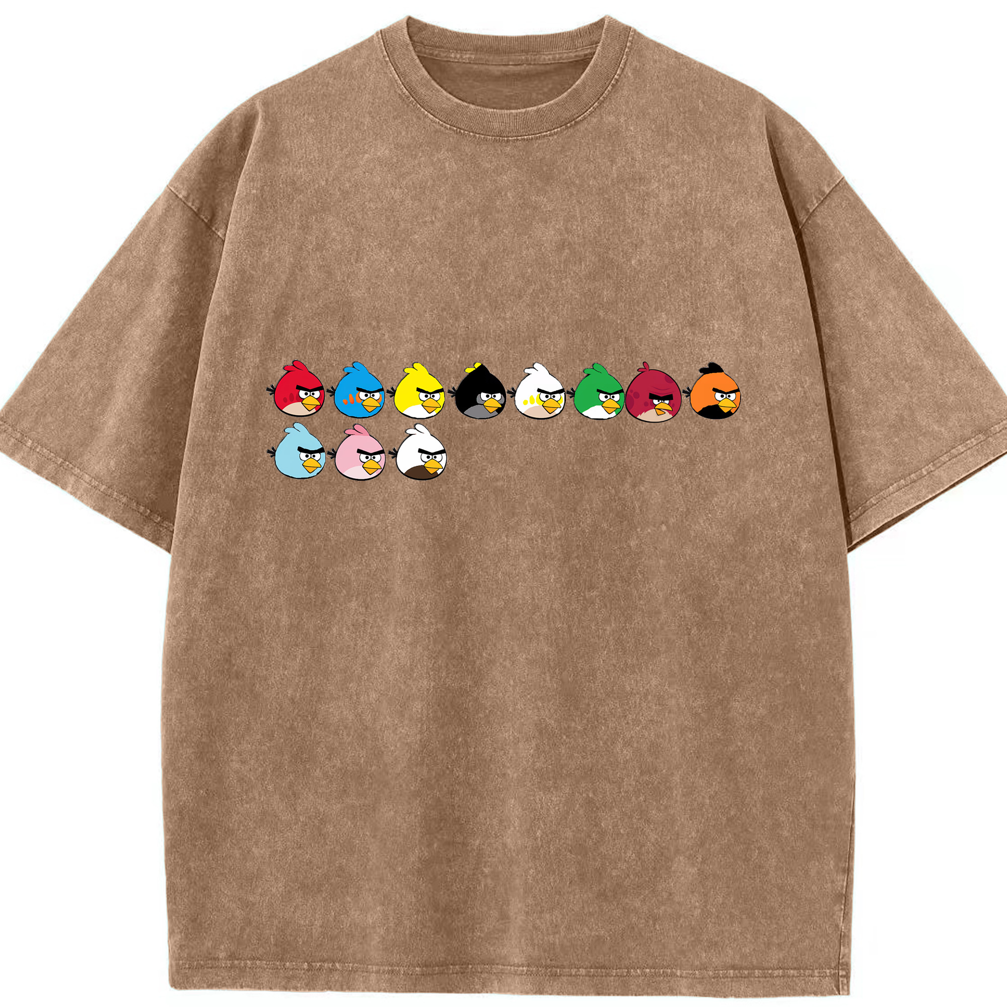 （画像用） Angry Birds アングリーバード 綿100% ヴィンテージ風 半袖Tシャツ（フロントプリント）