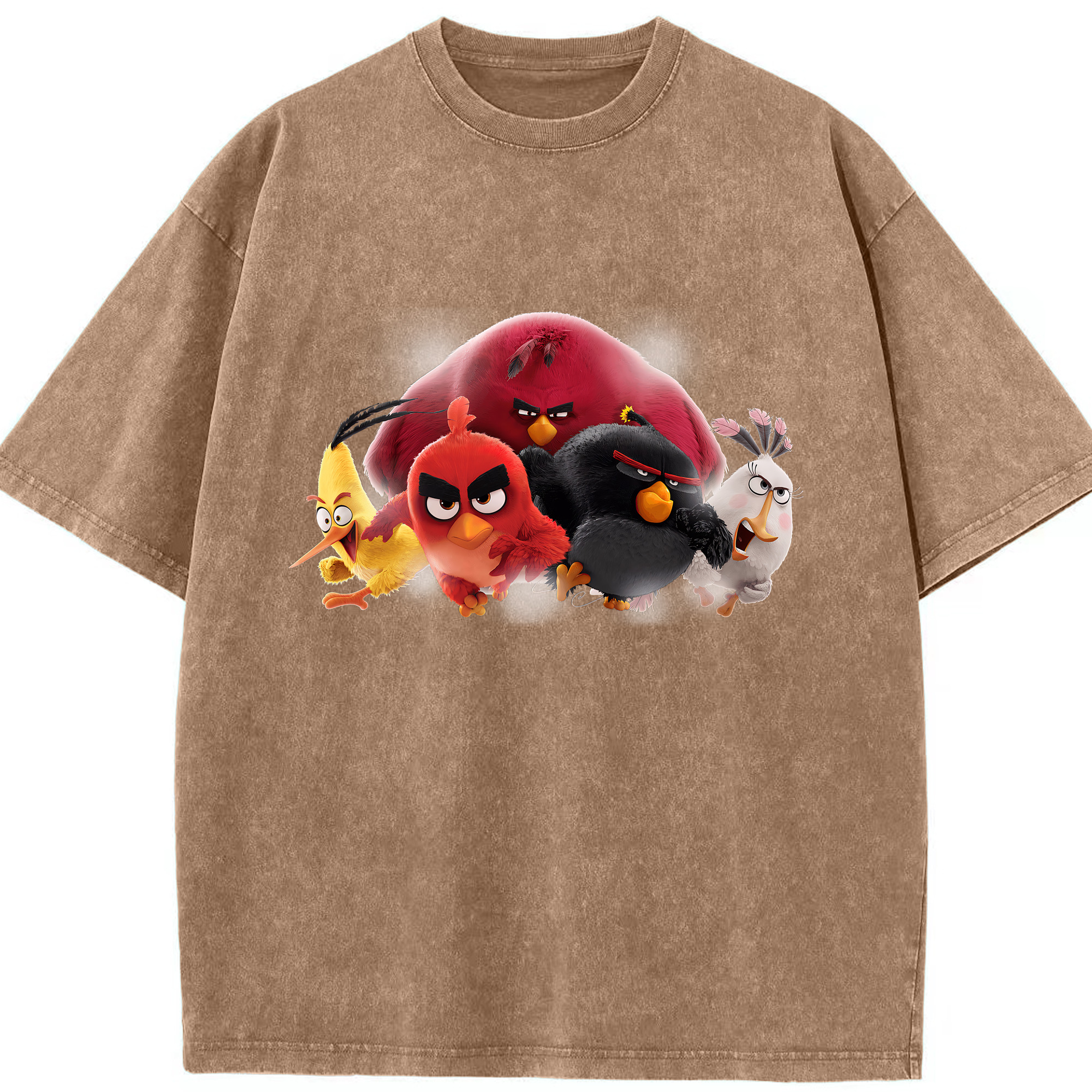 （画像用） Angry Birds アングリーバード 綿100% ヴィンテージ風 半袖Tシャツ（フロントプリント）