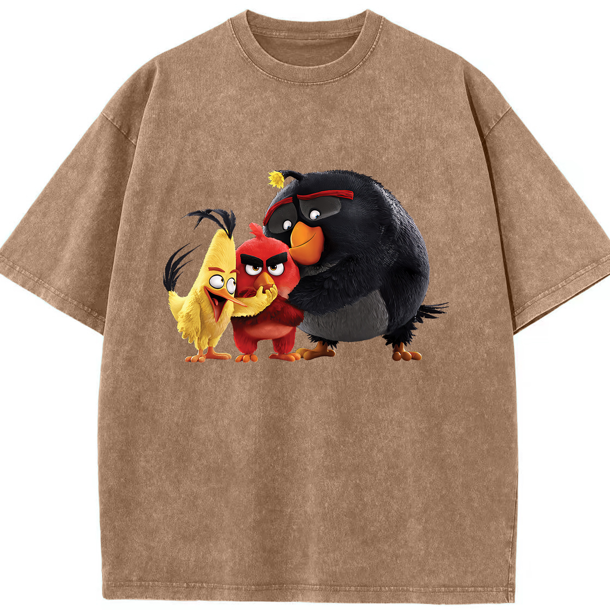 （画像用） Angry Birds アングリーバード 綿100% ヴィンテージ風 半袖Tシャツ（フロントプリント）
