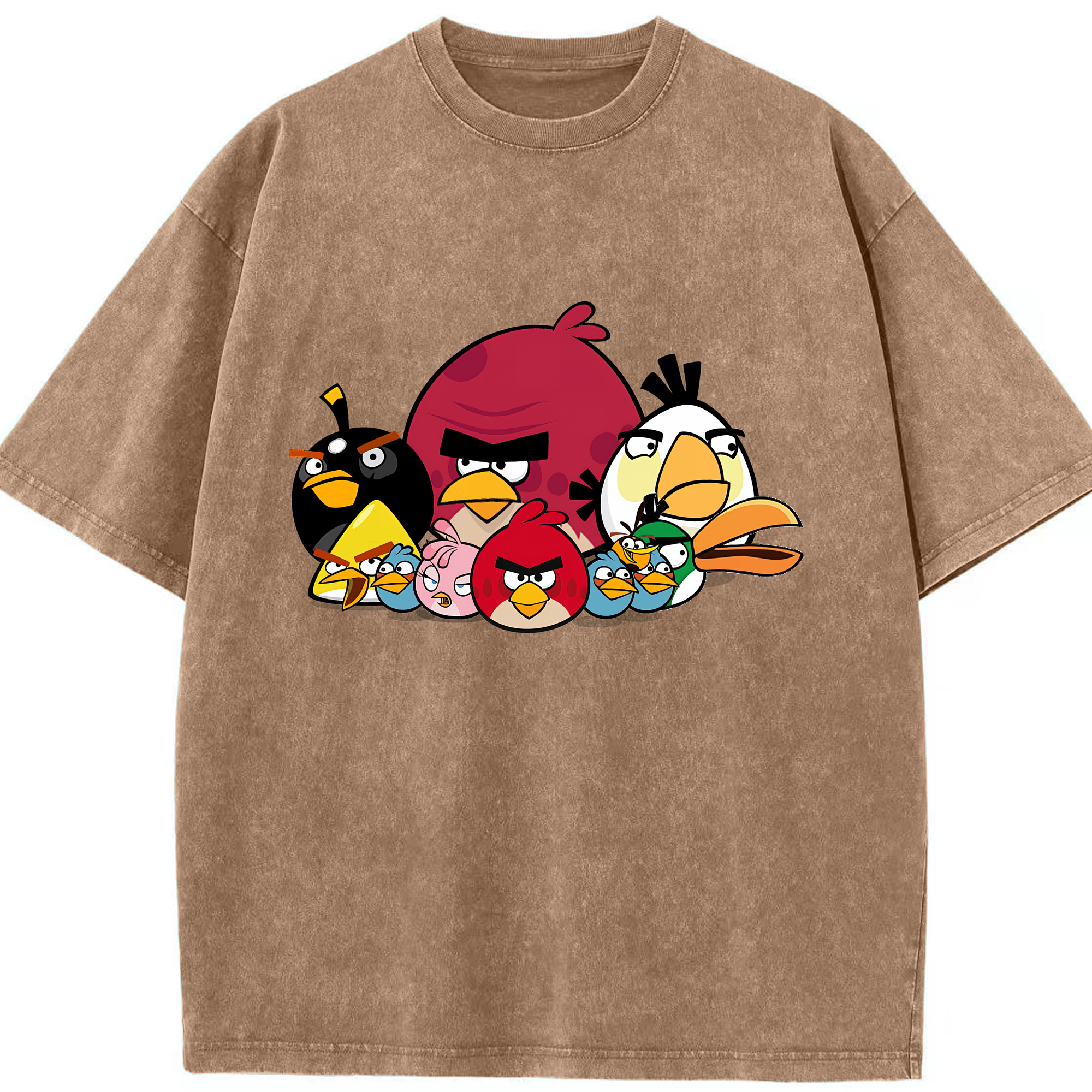 （画像用） Angry Birds アングリーバード 綿100% ヴィンテージ風 半袖Tシャツ（フロントプリント）