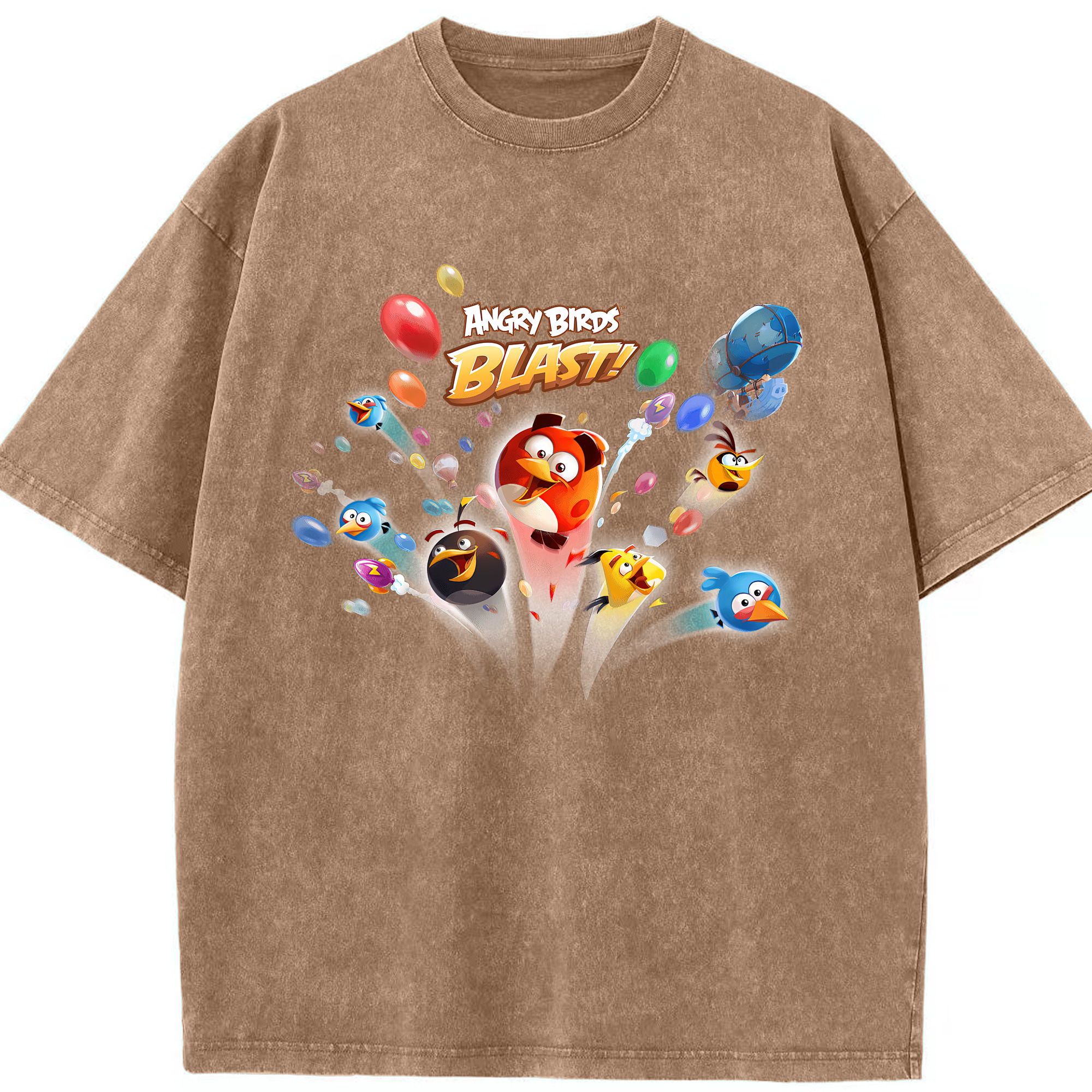 （画像用） Angry Birds アングリーバード 綿100% ヴィンテージ風 半袖Tシャツ（フロントプリント）