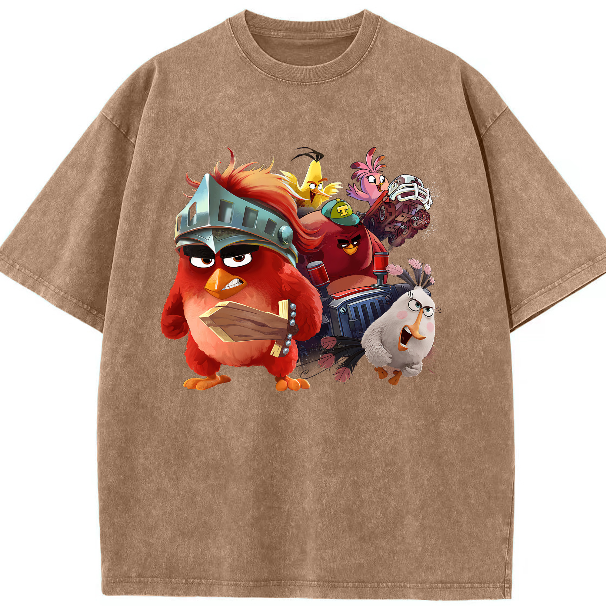 （画像用） Angry Birds アングリーバード 綿100% ヴィンテージ風 半袖Tシャツ（フロントプリント）