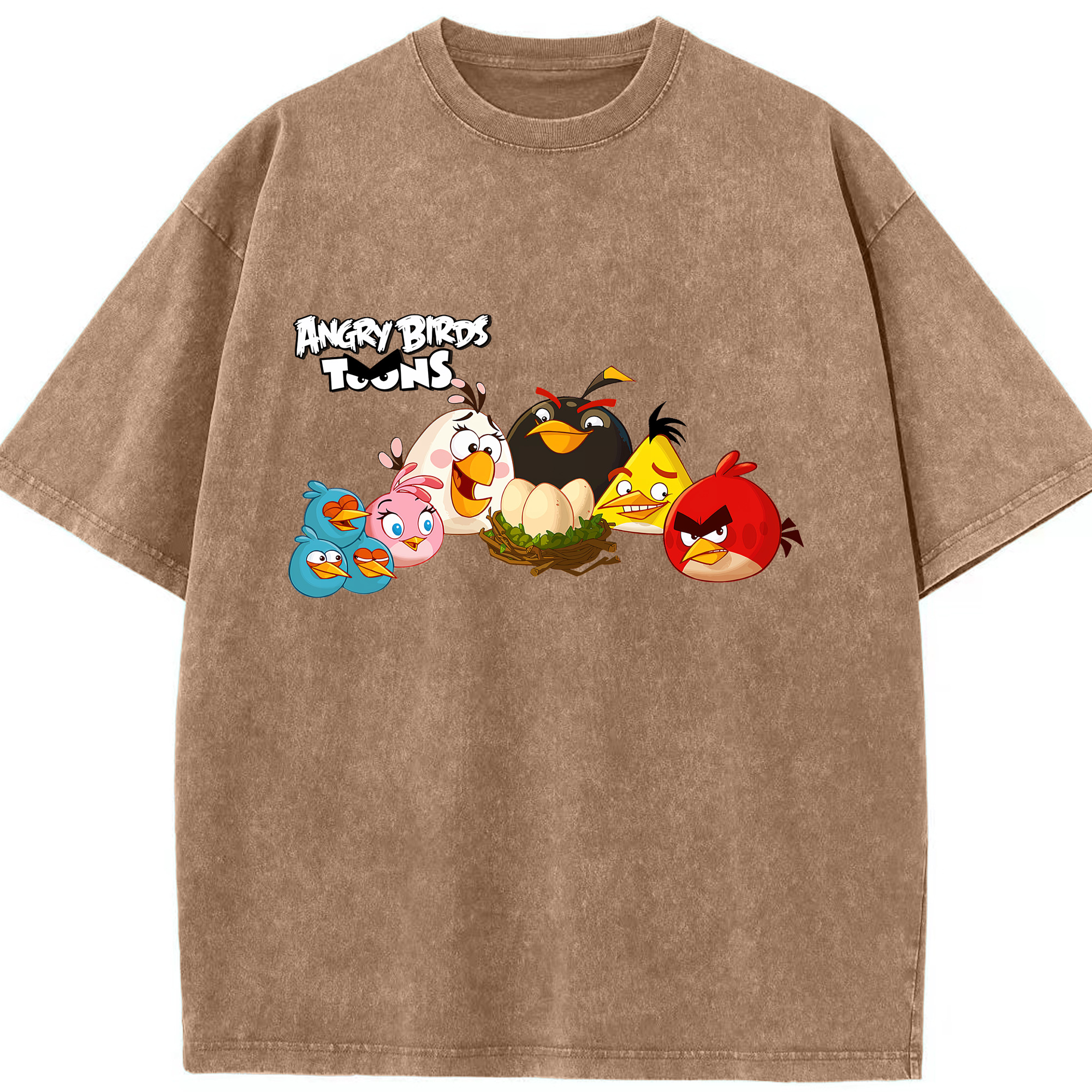 （画像用） Angry Birds アングリーバード 綿100% ヴィンテージ風 半袖Tシャツ（フロントプリント）