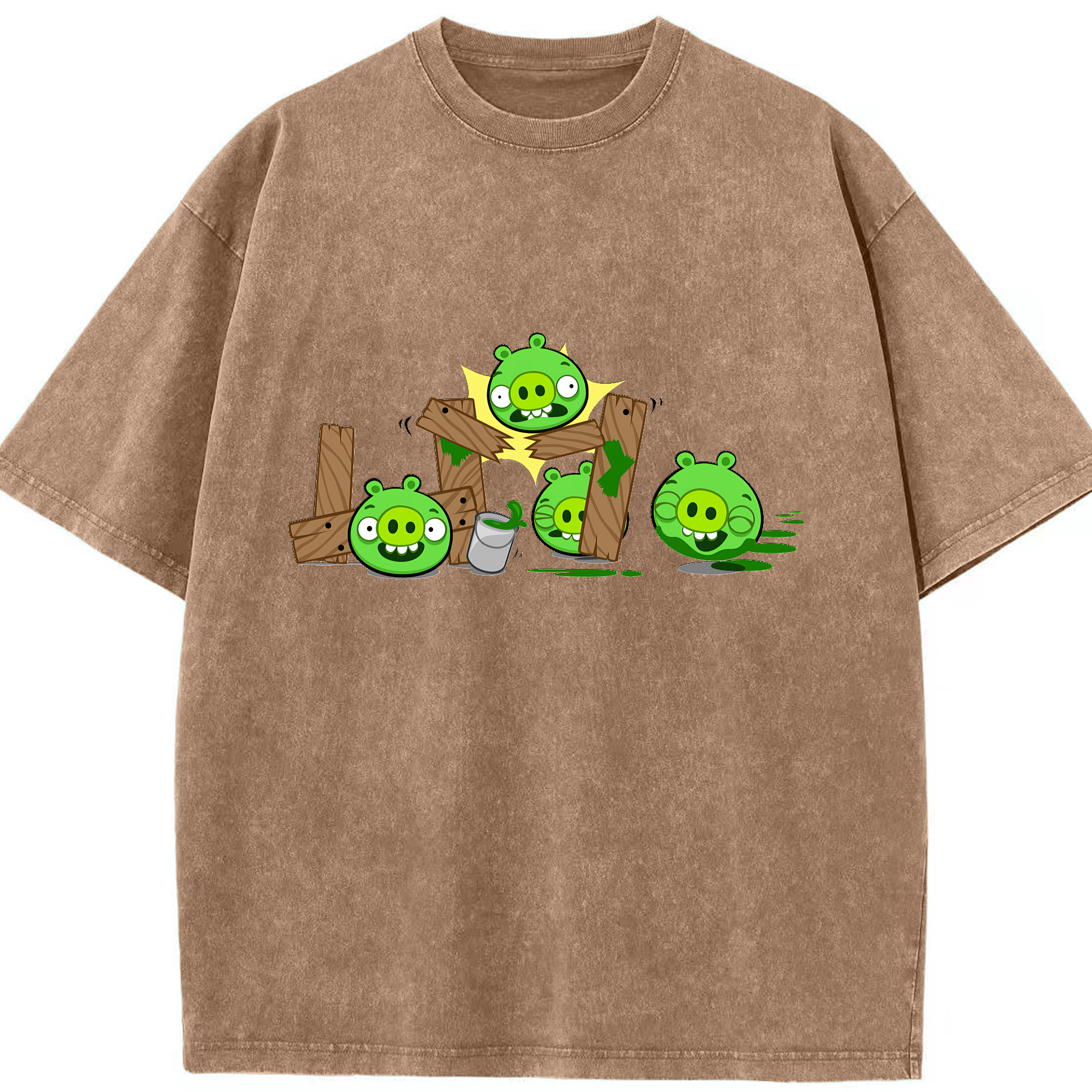 （画像用） Angry Birds アングリーバード 綿100% ヴィンテージ風 半袖Tシャツ（フロントプリント）