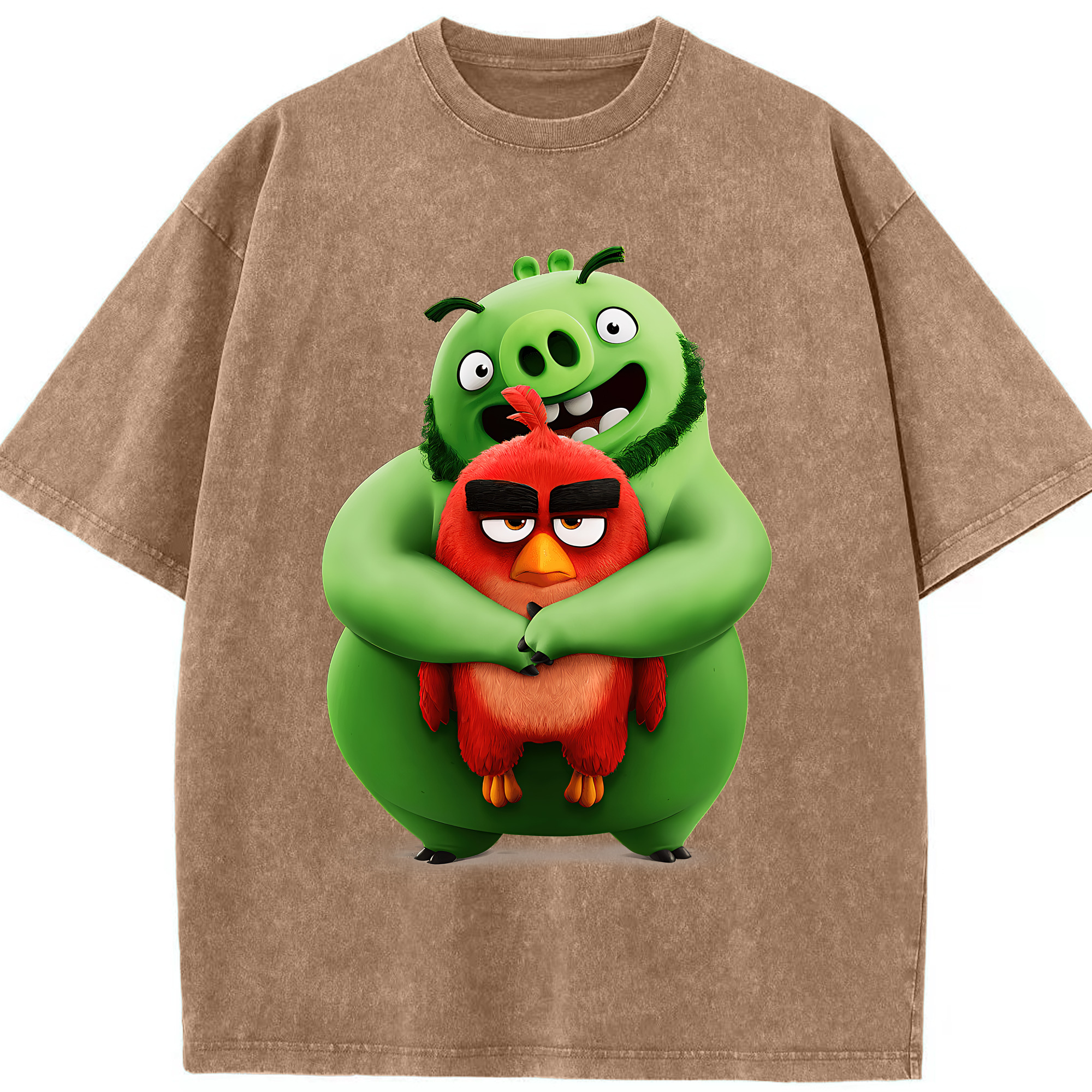 （画像用） Angry Birds アングリーバード 綿100% ヴィンテージ風 半袖Tシャツ（フロントプリント）
