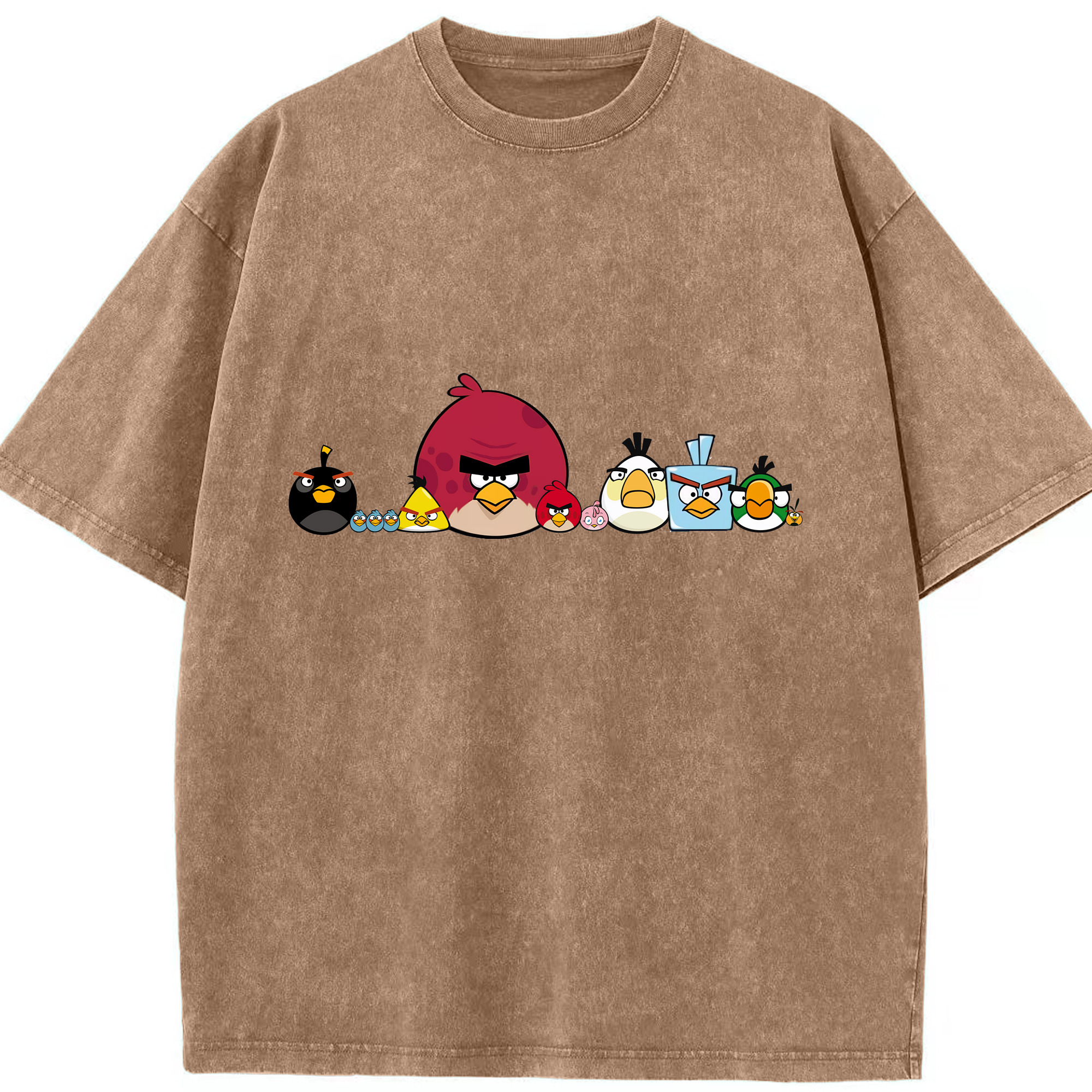 （画像用） Angry Birds アングリーバード 綿100% ヴィンテージ風 半袖Tシャツ（フロントプリント）