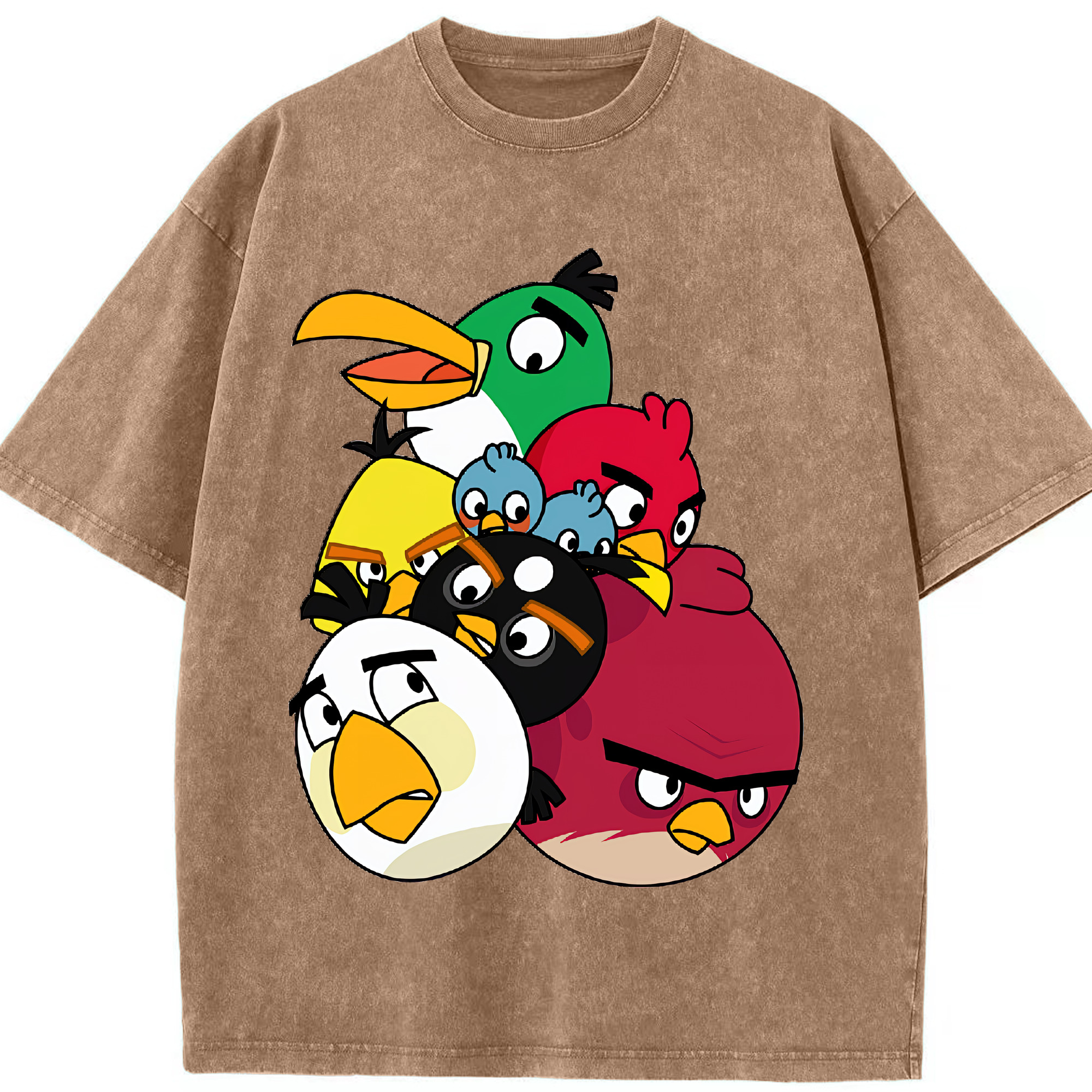 （画像用） Angry Birds アングリーバード 綿100% ヴィンテージ風 半袖Tシャツ（フロントプリント）