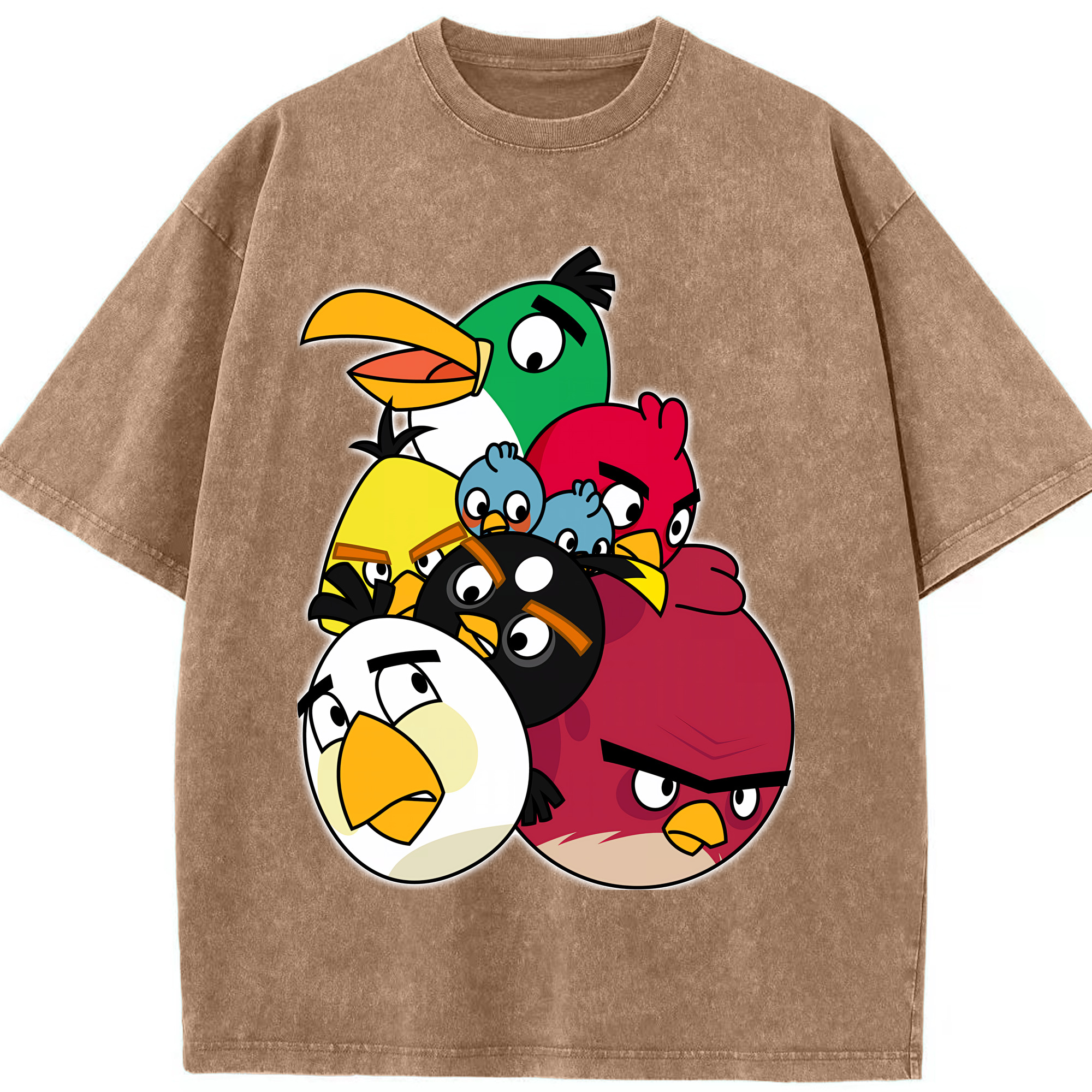 （画像用） Angry Birds アングリーバード 綿100% ヴィンテージ風 半袖Tシャツ（フロントプリント）