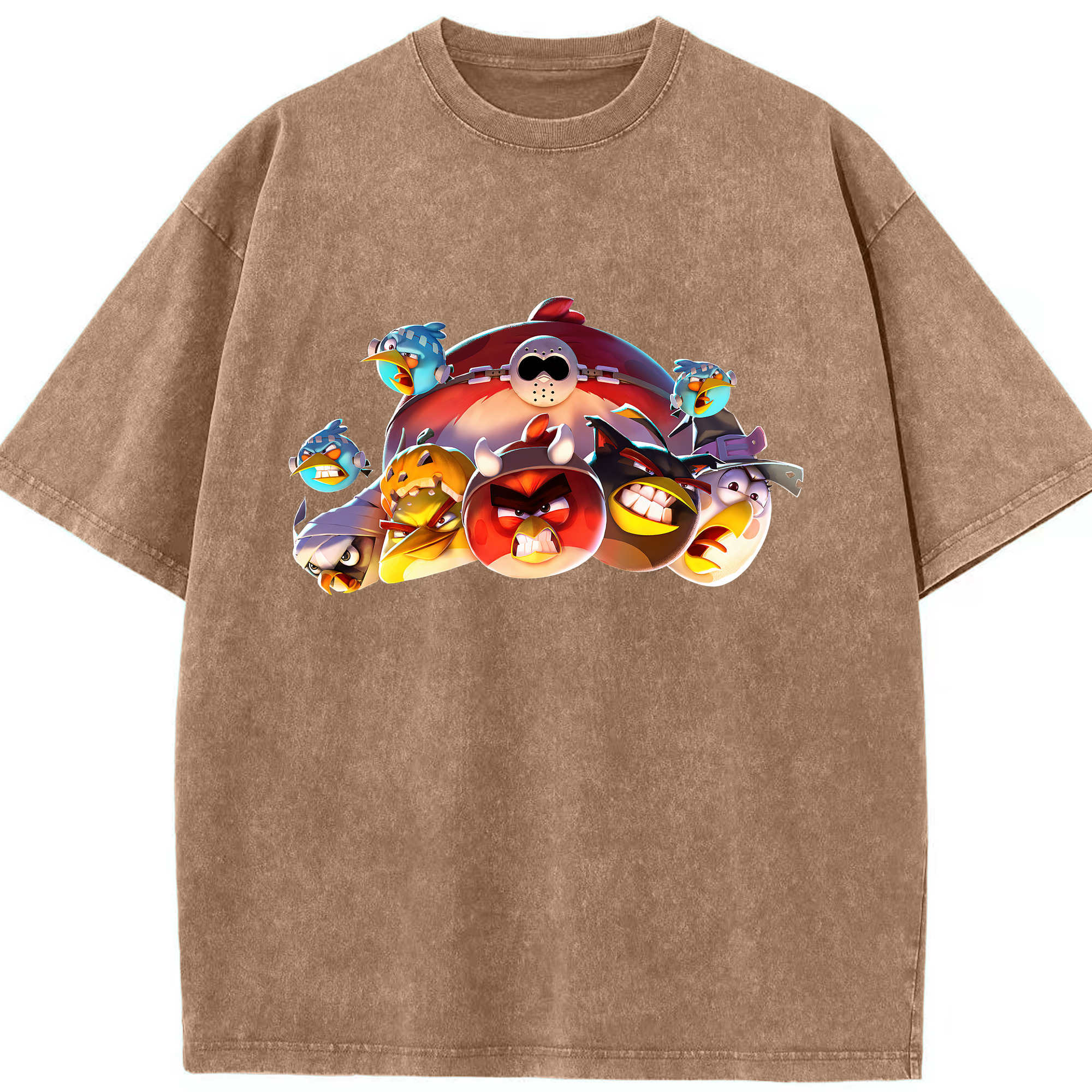 （画像用） Angry Birds アングリーバード 綿100% ヴィンテージ風 半袖Tシャツ（フロントプリント）