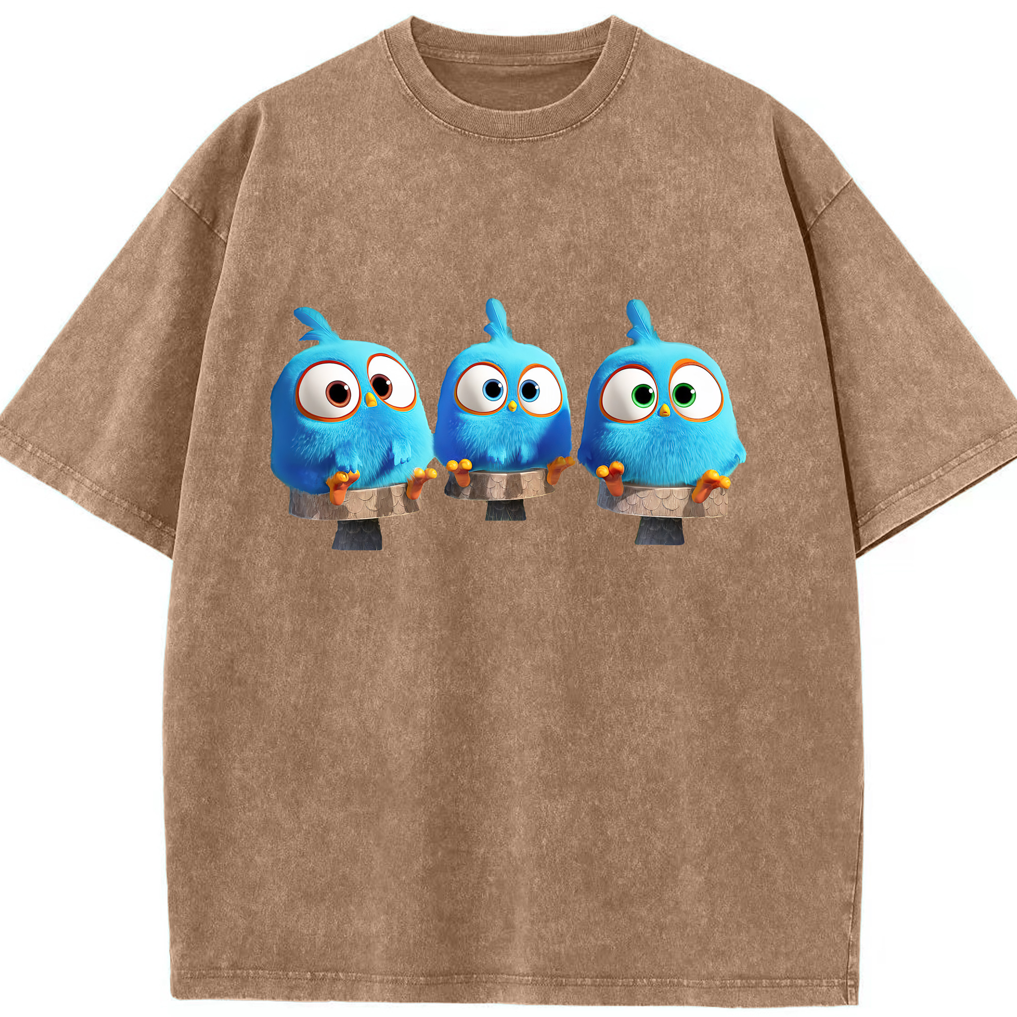 （画像用） Angry Birds アングリーバード 綿100% ヴィンテージ風 半袖Tシャツ（フロントプリント）