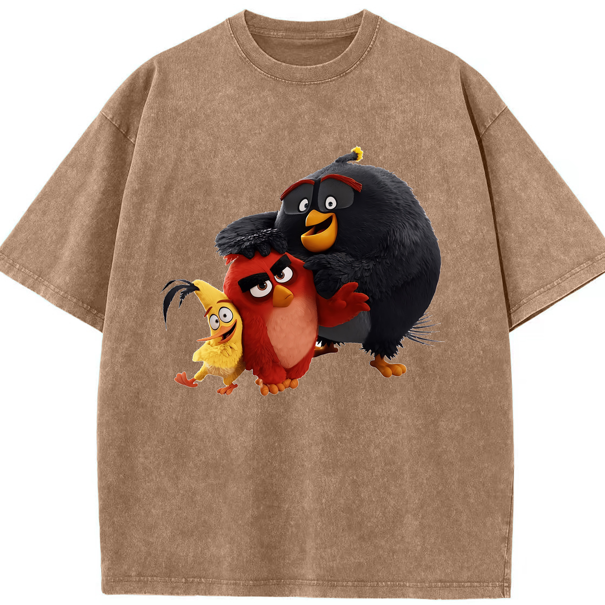 （画像用） Angry Birds アングリーバード 綿100% ヴィンテージ風 半袖Tシャツ（フロントプリント）