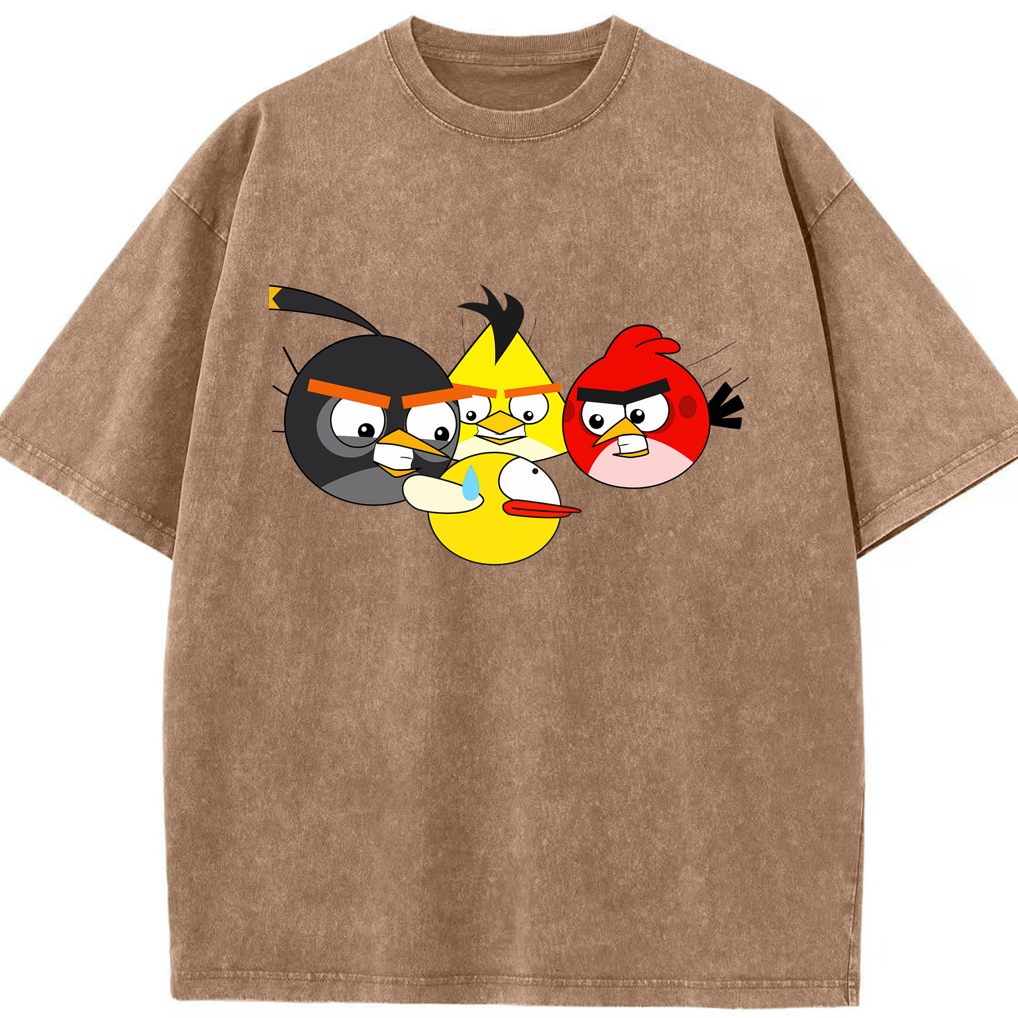 （画像用） Angry Birds アングリーバード 綿100% ヴィンテージ風 半袖Tシャツ（フロントプリント）