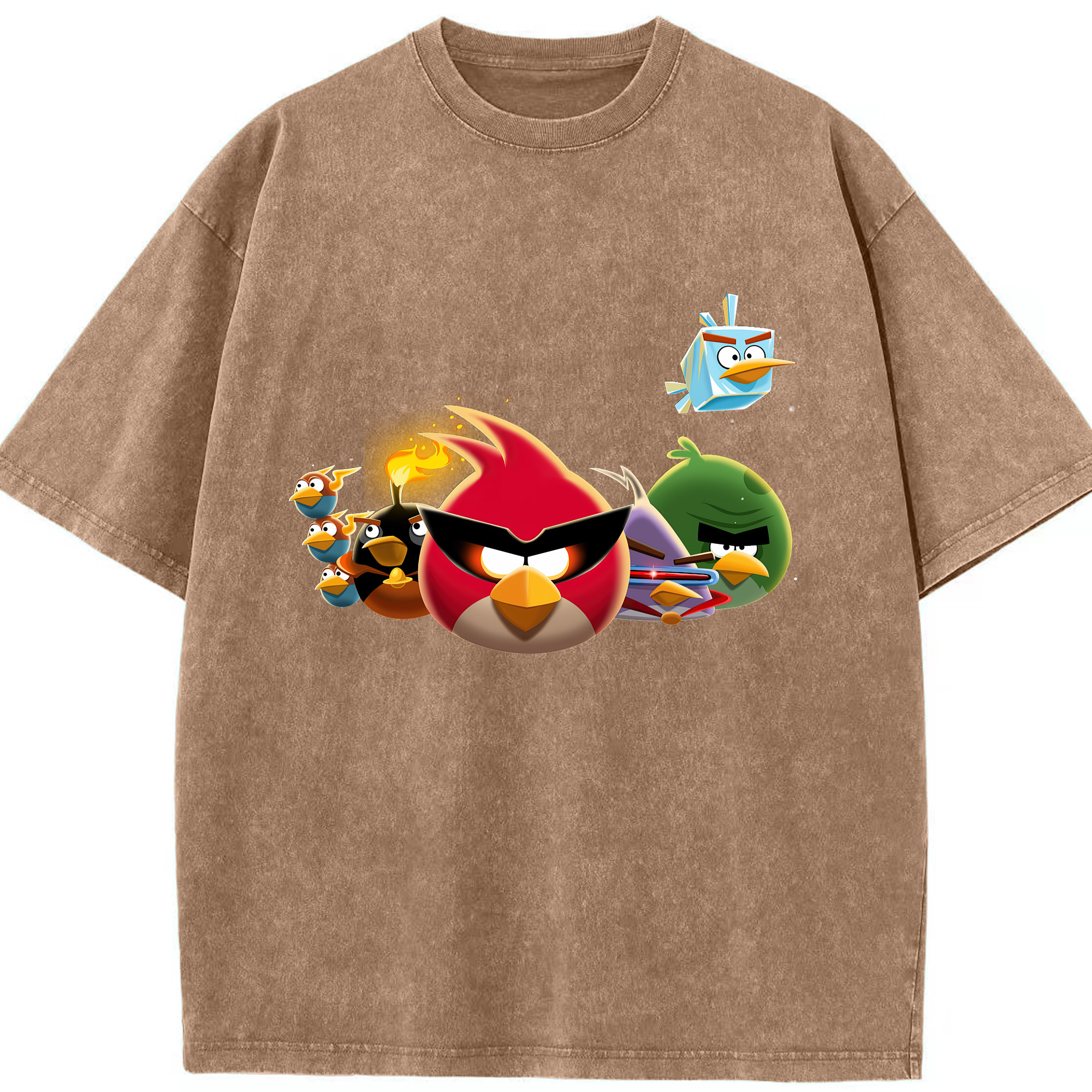 （画像用） Angry Birds アングリーバード 綿100% ヴィンテージ風 半袖Tシャツ（フロントプリント）