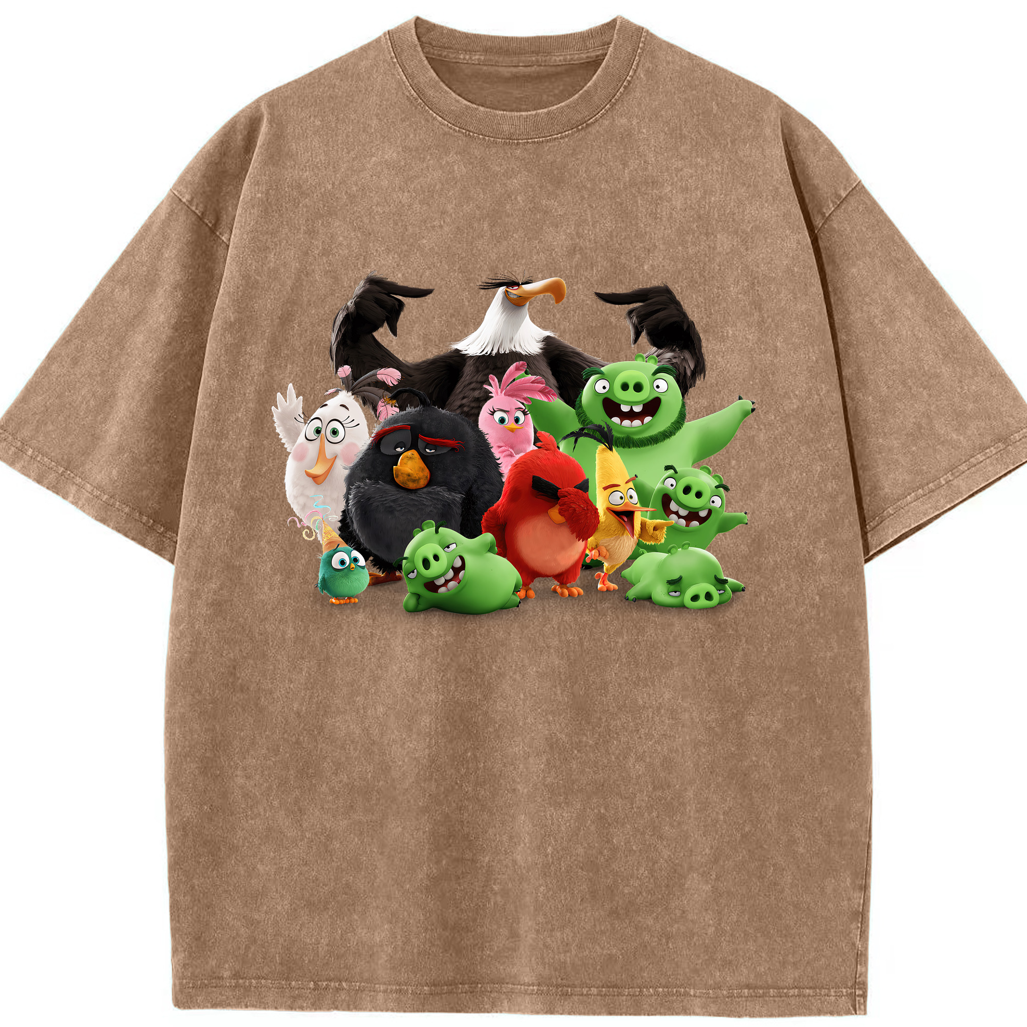 （画像用） Angry Birds アングリーバード 綿100% ヴィンテージ風 半袖Tシャツ（フロントプリント）