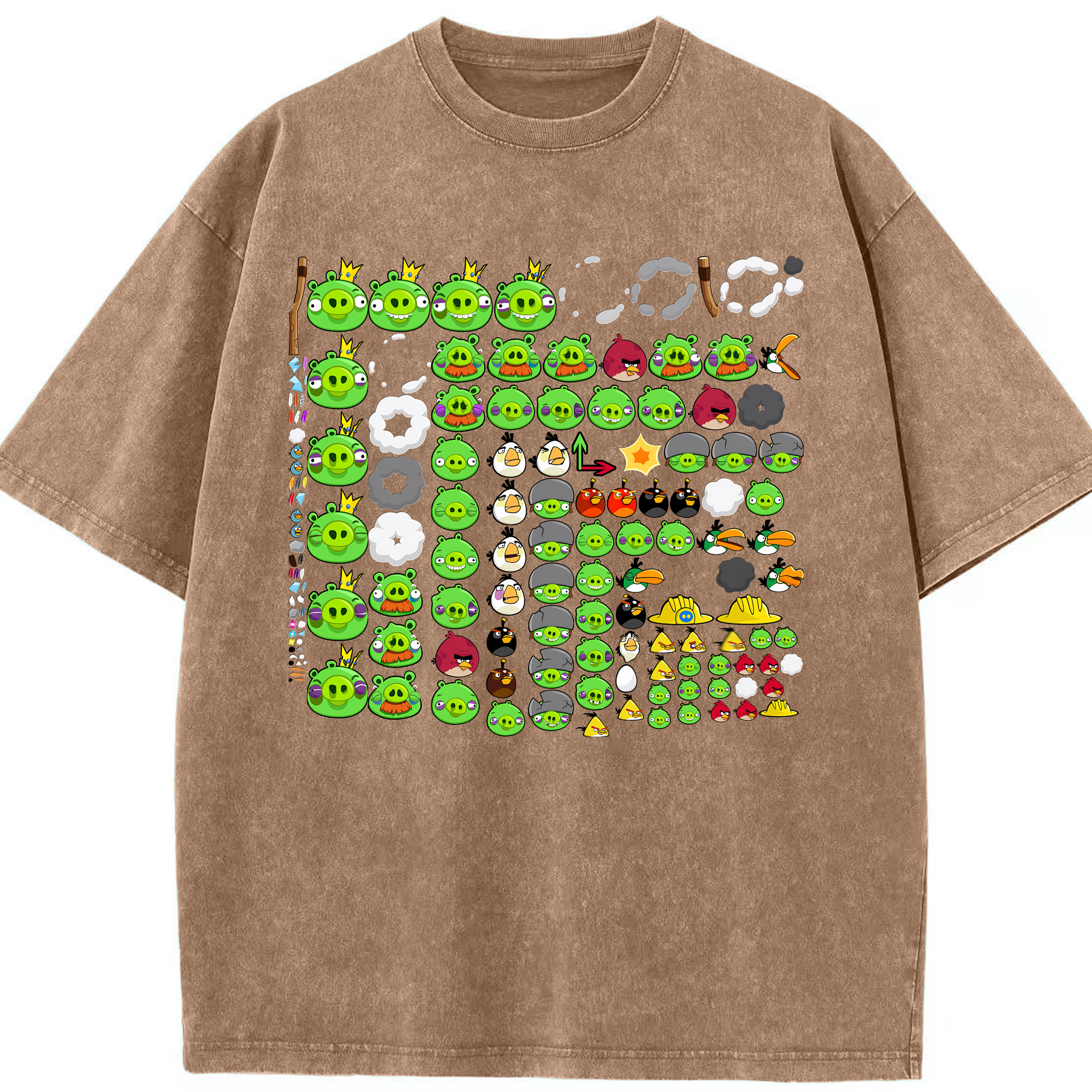 （画像用） Angry Birds アングリーバード 綿100% ヴィンテージ風 半袖Tシャツ（フロントプリント）